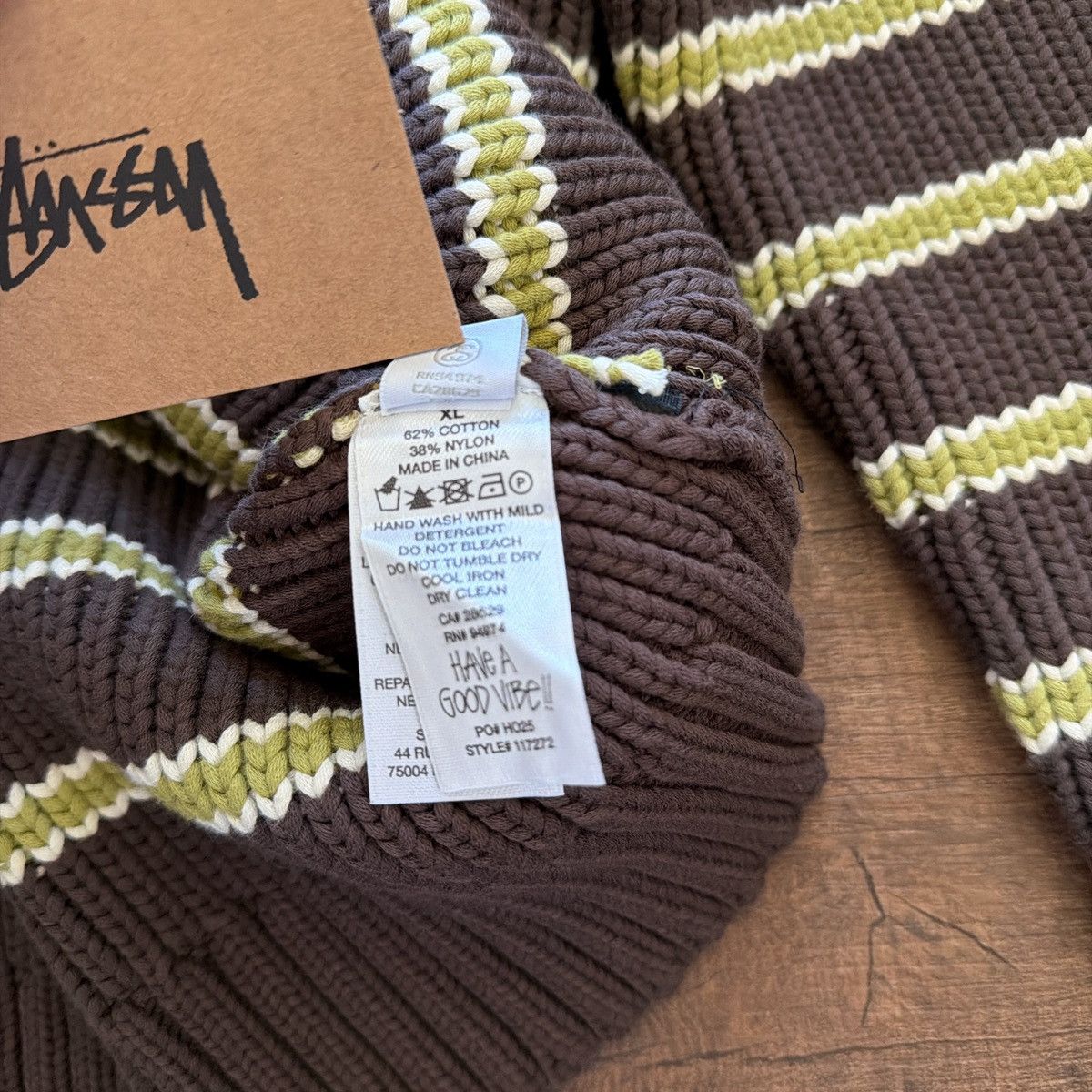 Stussy Stussy striped chunky knit sweater Size US XL / EU 56 / 4 - 5 Thumbnail