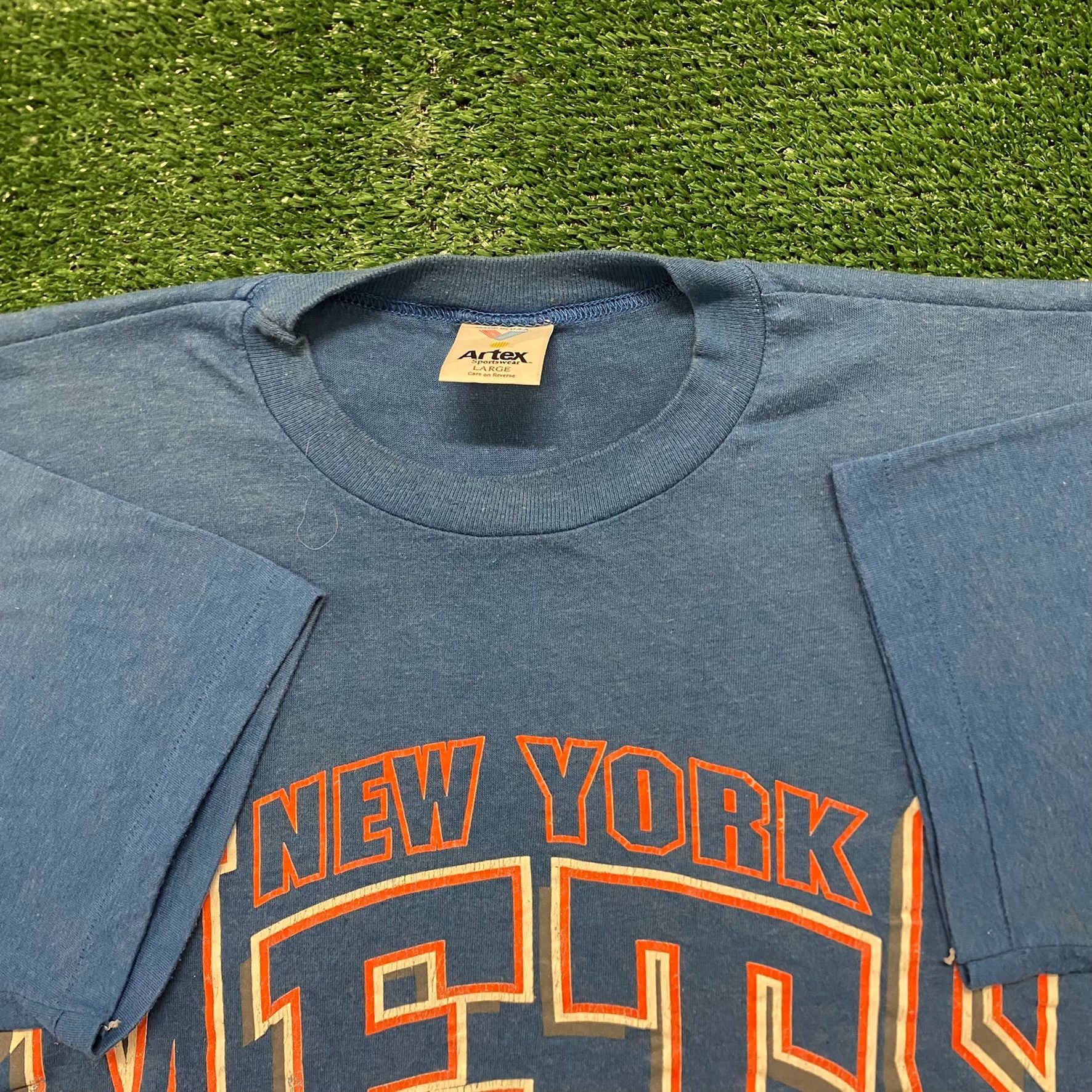 Vintage Vintage 90s Essential New York Mets Single Stitch T-Shirt Size US L / EU 52-54 / 3 - 4 Thumbnail