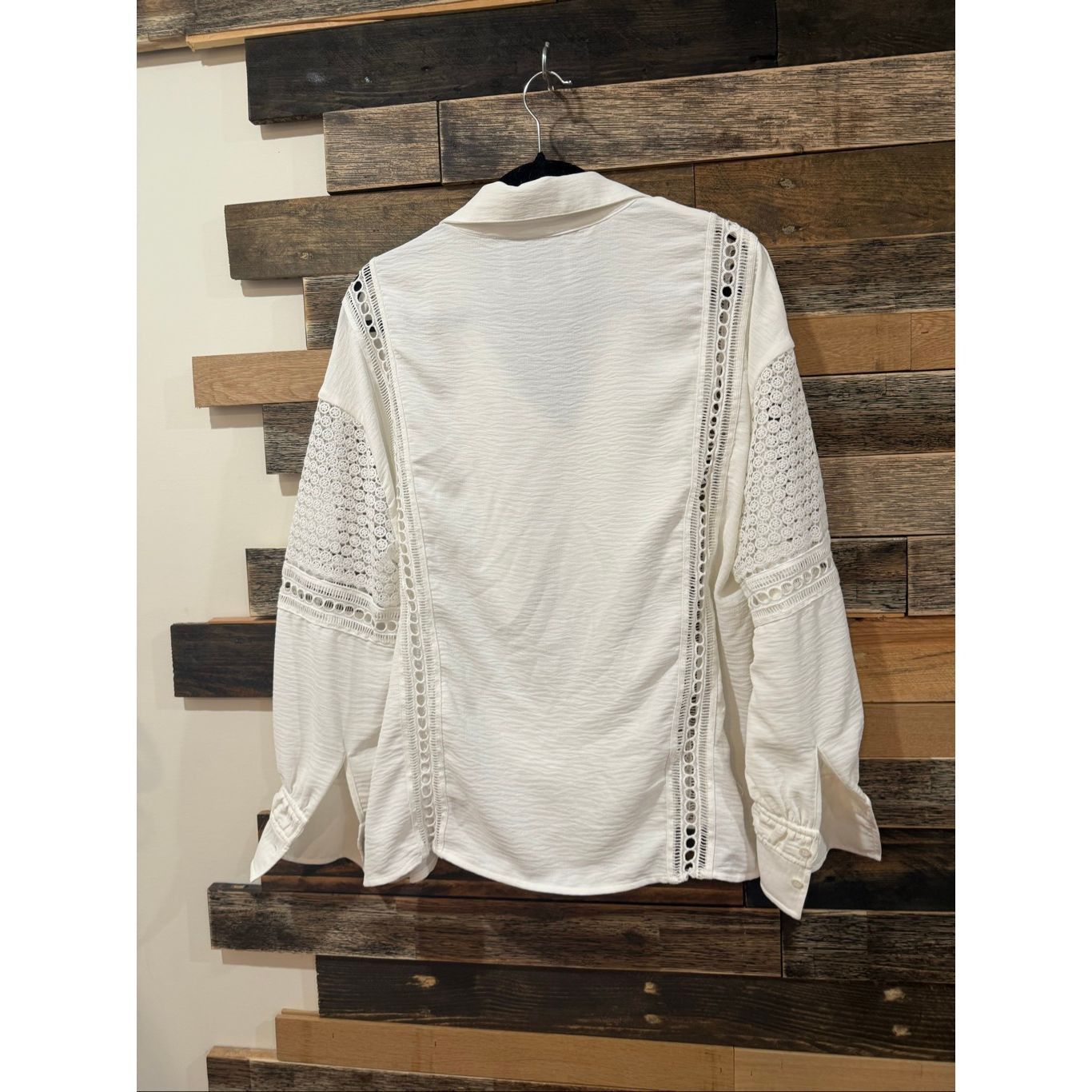 Brochu Walker Brochu Walker Kaia Blouse Long Sleeves Eyelet & Lace Relaxed Size M / US 6-8 / IT 42-44 - 4 Thumbnail
