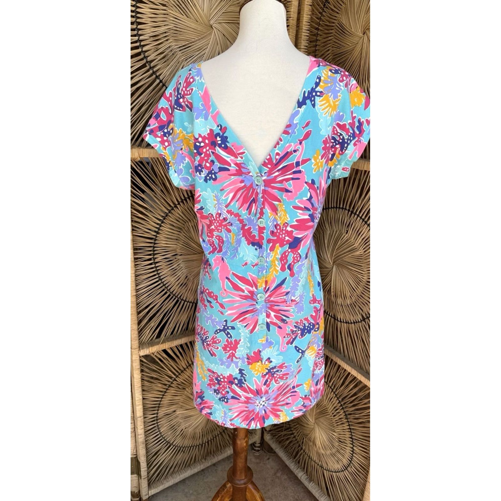 Lilly Pulitzer VINTAGE Lilly Pulitzer Anastasia Dress Shift Women L Blue Button-Back EUC Shirt Girls may vary Size L / US 10 / IT 46 - 3 Thumbnail