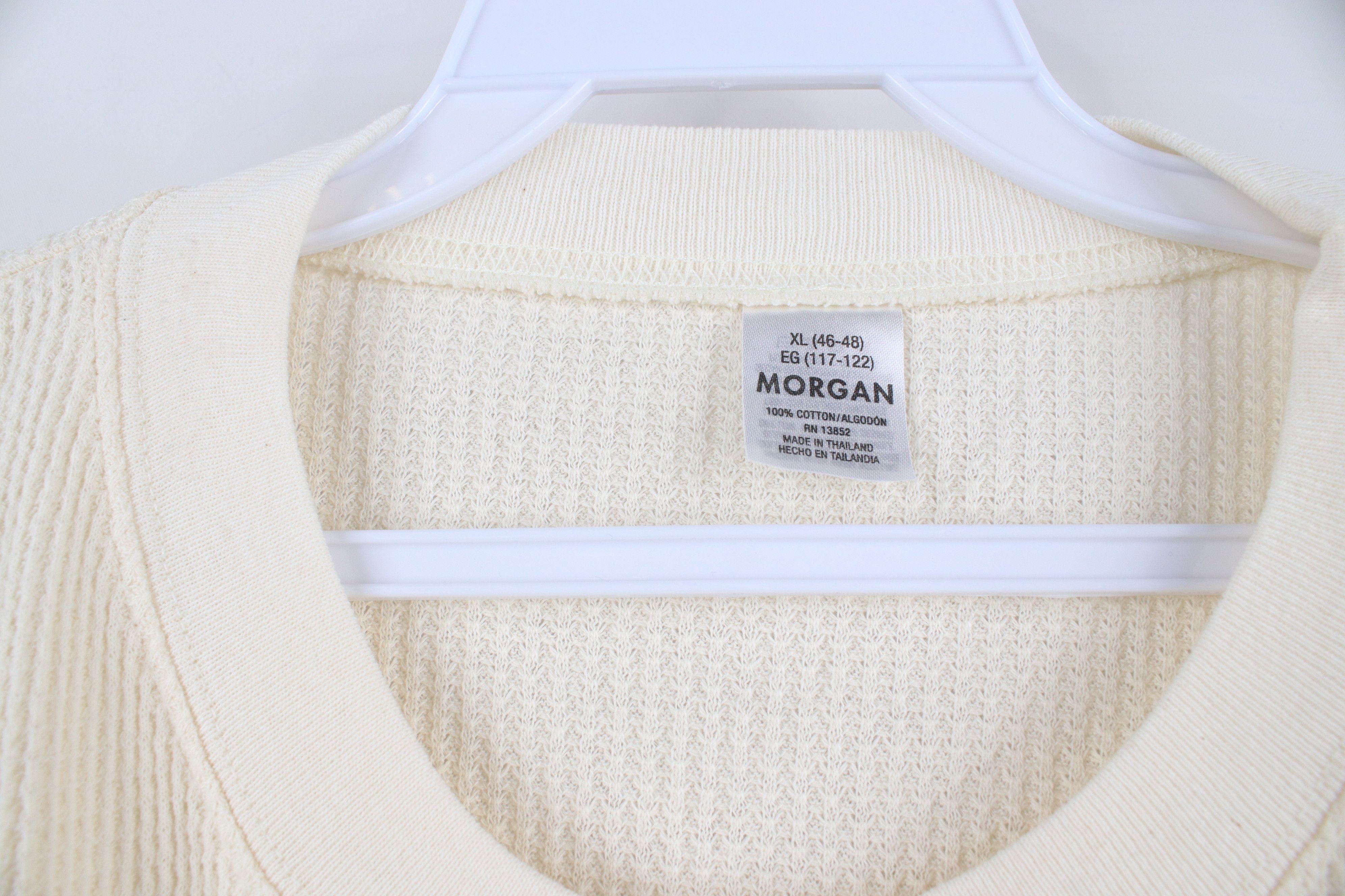 Vintage Vintage 90s Streetwear Waffle Knit Long Sleeve T-Shirt Size US XL / EU 56 / 4 - 5 Thumbnail