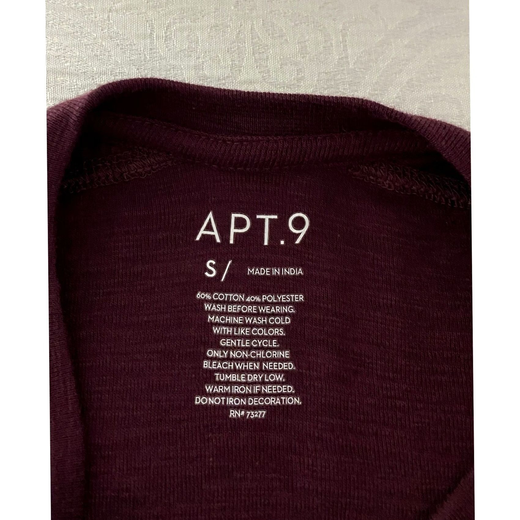 Apt. 9 Apt. 9 Men's Long Sleeve Shirt S Burgundy Henley Cotton Blend Size US S / EU 44-46 / 1 - 3 Thumbnail