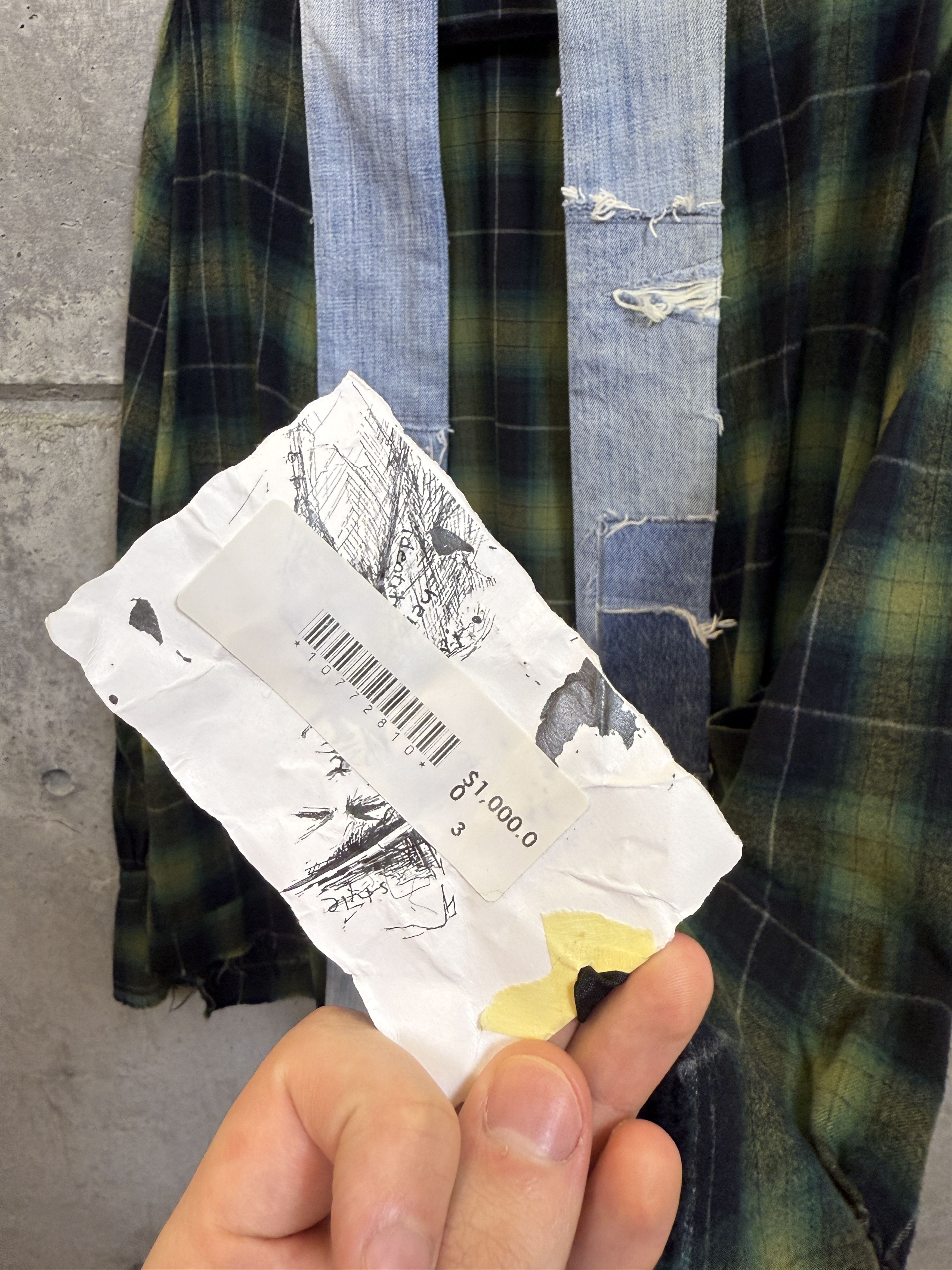 Greg Lauren $1000 Greg Lauren Green Plaid GL1 Kimono Size US L / EU 52-54 / 3 - 6 Thumbnail
