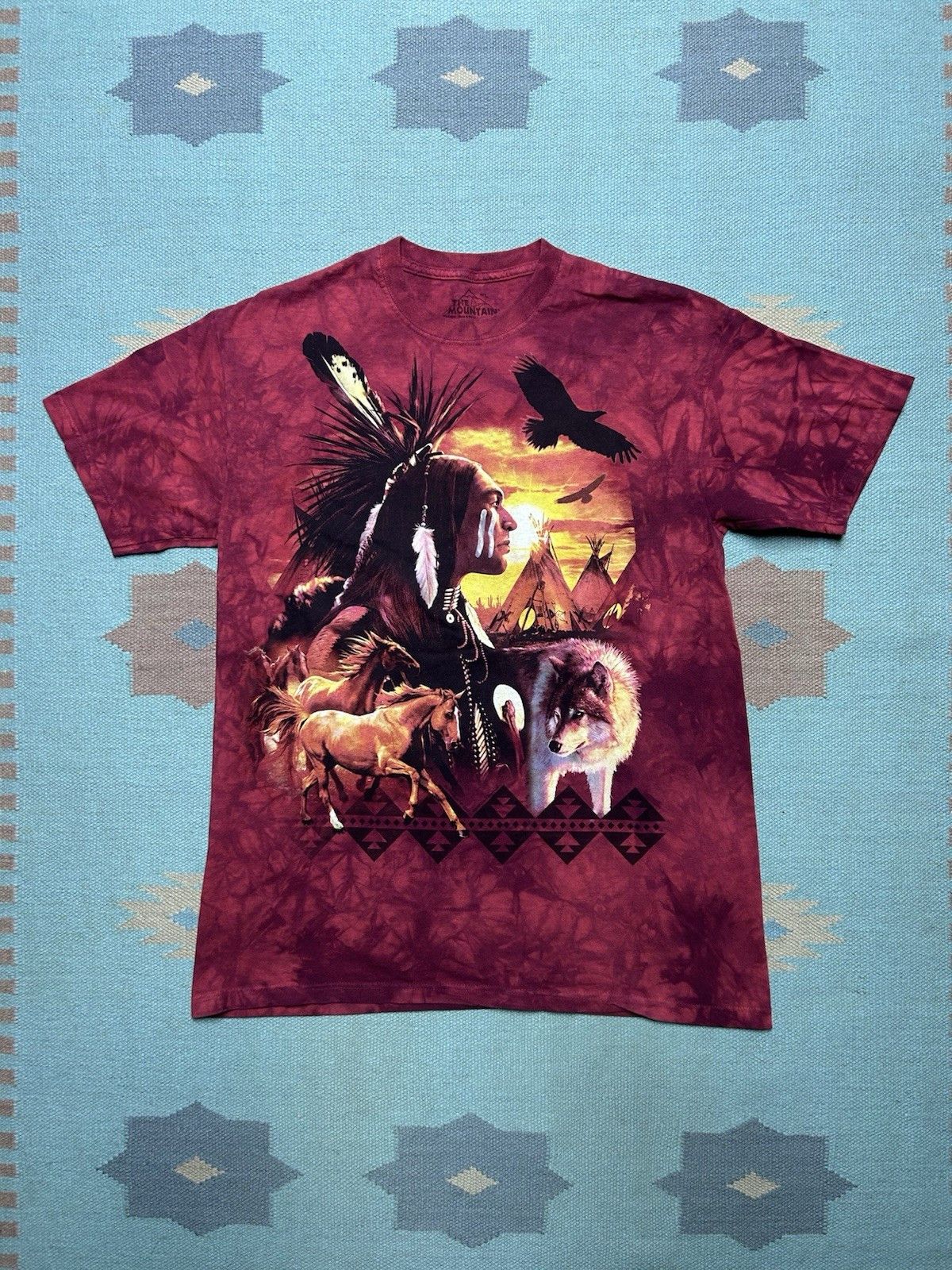 Vintage The mountain tie dye t shirt Native American wolf horse L Size US L / EU 52-54 / 3 - 1 Thumbnail