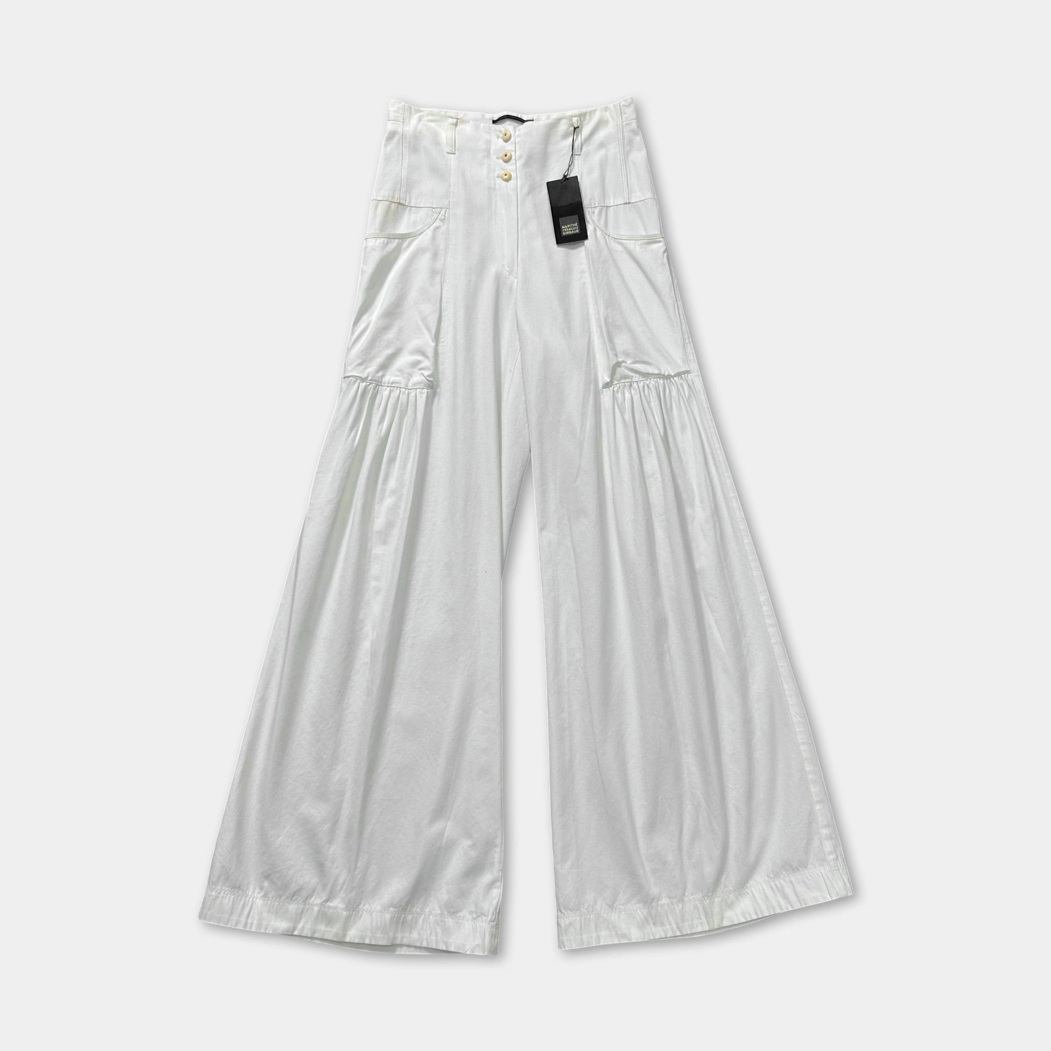 Marithe + Francois Girbaud Marithé + François Girbaud White Flare Pants Size US 32 / EU 48 - 1 Thumbnail