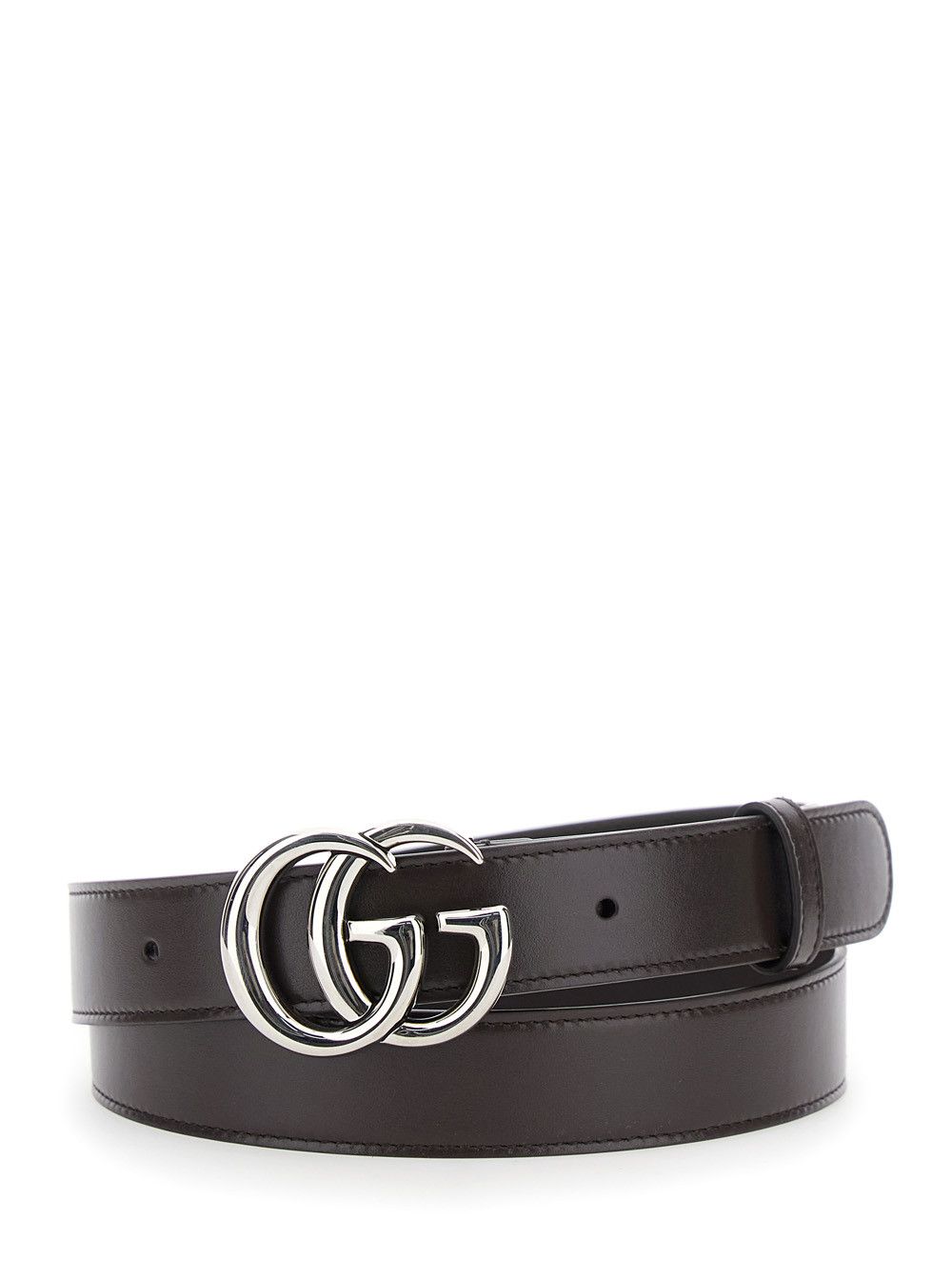 Gucci Brown Leather Belt with GG Buckle for Men Size ONE SIZE - 1 Thumbnail