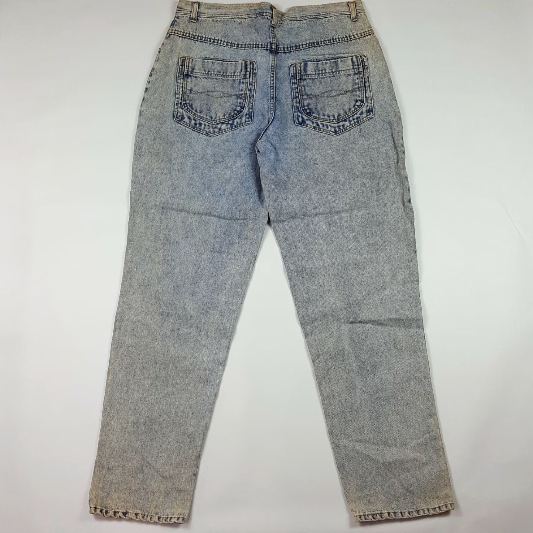 Vintage VINTAGE Indigo Jeans Acid Wash High Rise 34x31 Tapered Relaxed Denim Blue 80s 90s Women’s Pockets Rise: High Inseam: 31” Size 24" / US 00 / IT 34 - 6 Thumbnail