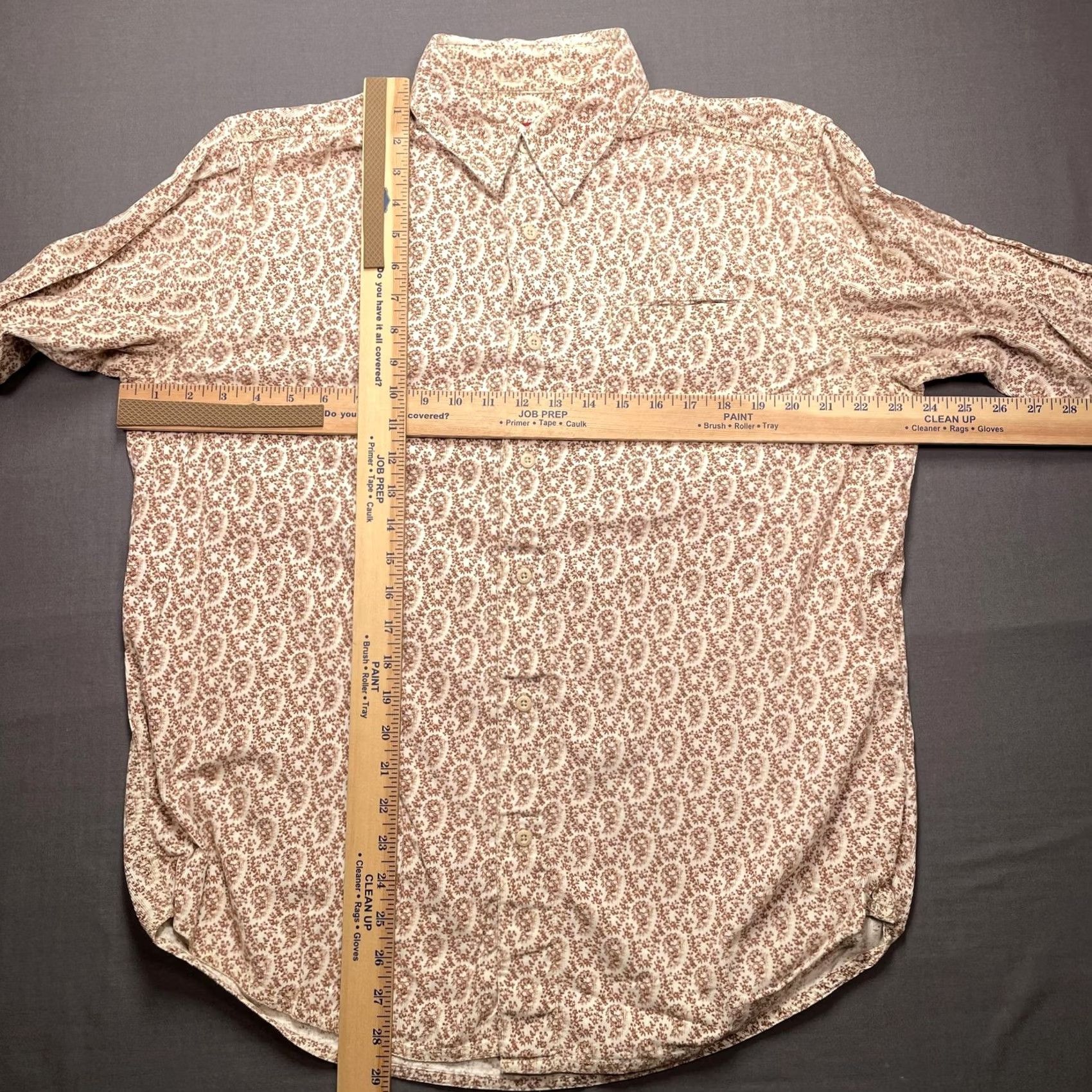 Chaps Chaps Shirt Mens XL Brown Paisley Long Sleeve Button Up Casual Pocket Print Size US XL / EU 56 / 4 - 3 Thumbnail