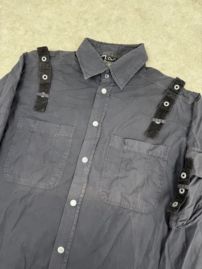 Dolce & Gabbana AW2004 Dolce & Gabbana Parachute Blue Cargo Bondage Shirt Size US L / EU 52-54 / 3 - 5 Thumbnail