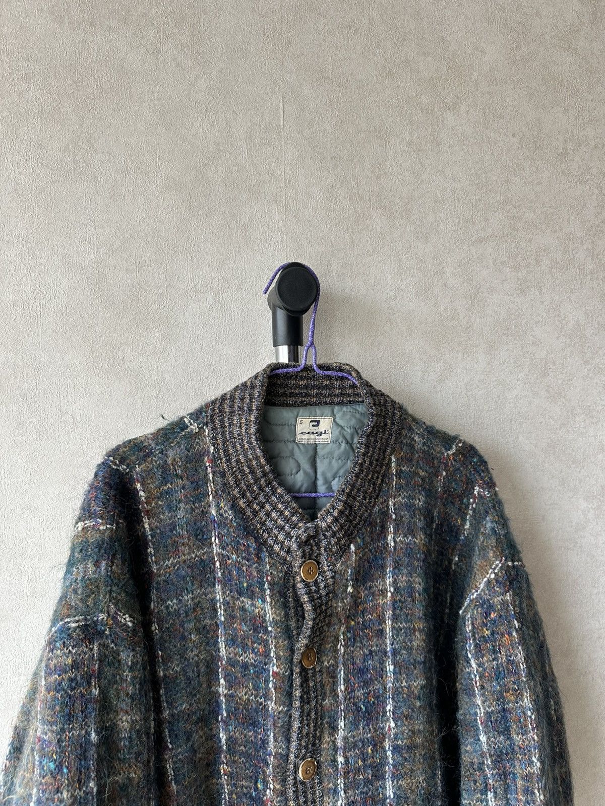 Coogi Vintage 90s Wool Ribbed Edge Knit Mohair Bomber Jacket Size US L / EU 52-54 / 3 - 4 Thumbnail