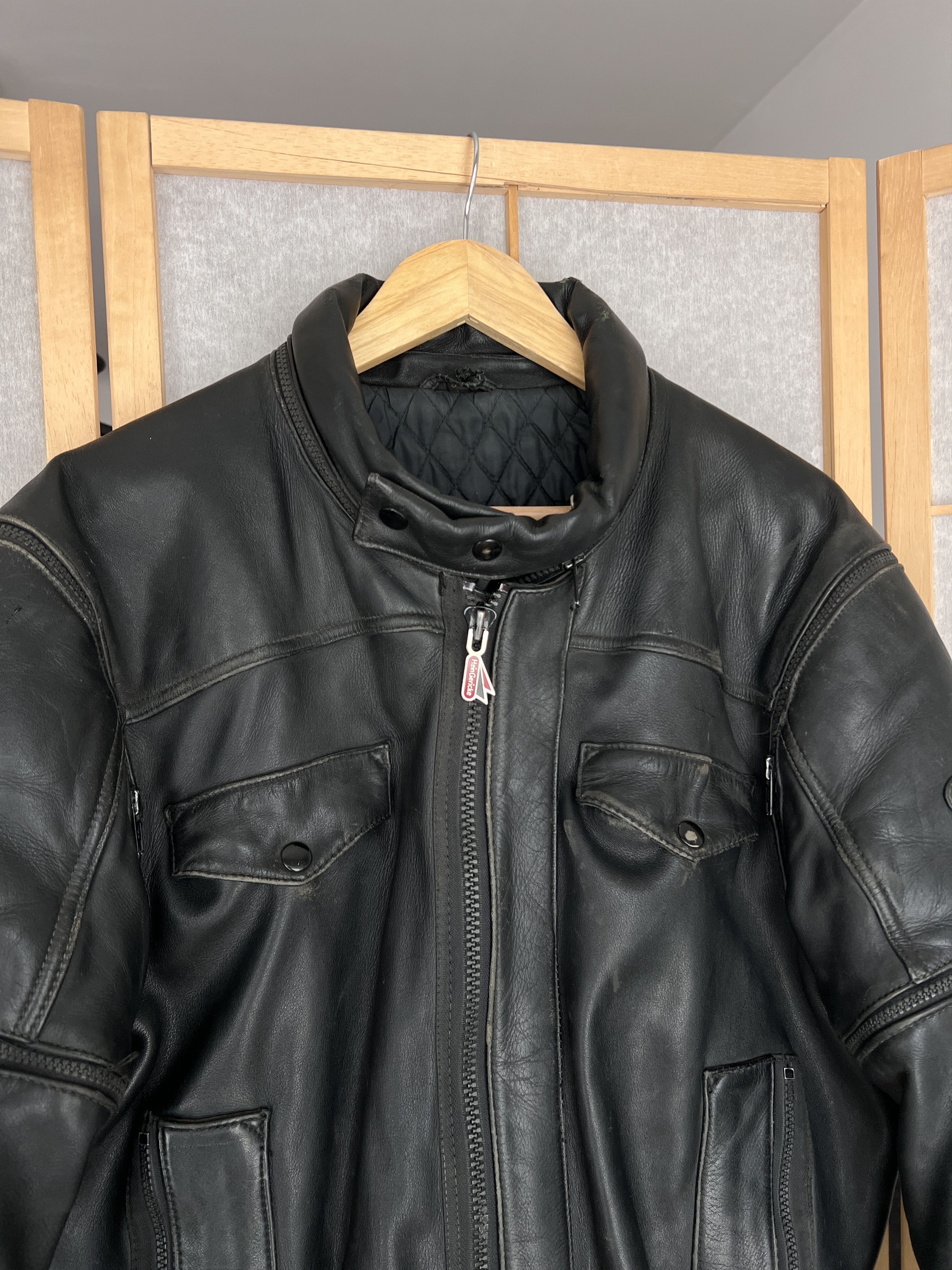 Hysteric Glamour Crazy! Vintage 1990s Leather biker jacket bomber baggy boxy Size US L / EU 52-54 / 3 - 11 Thumbnail