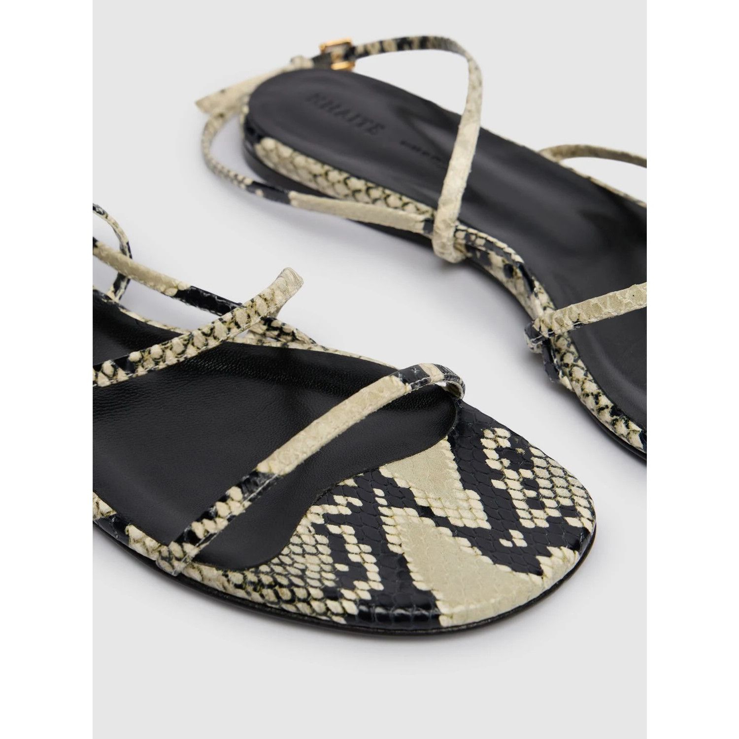 KHAITE KHAITE Loop Natural Embossed Leather Flat Sandals New/Authen Size US 7 / IT 37 - 3 Thumbnail