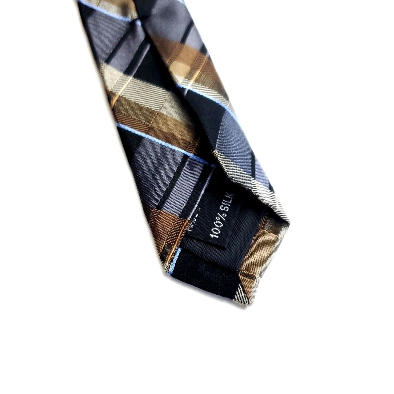 Arrow Arrow Silk Tie Woven Gray Brown Plaid Size ONE SIZE - 4 Thumbnail