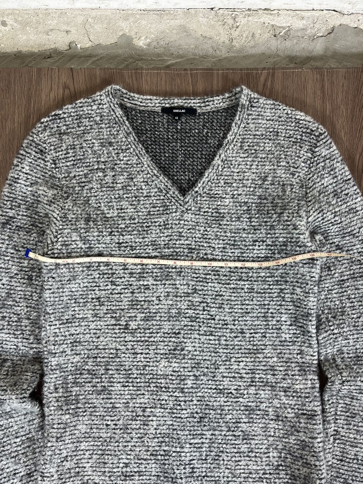 Shellac Shellac Grey Mix V-Neck Knit Sweater Size US M / EU 48-50 / 2 - 10 Thumbnail