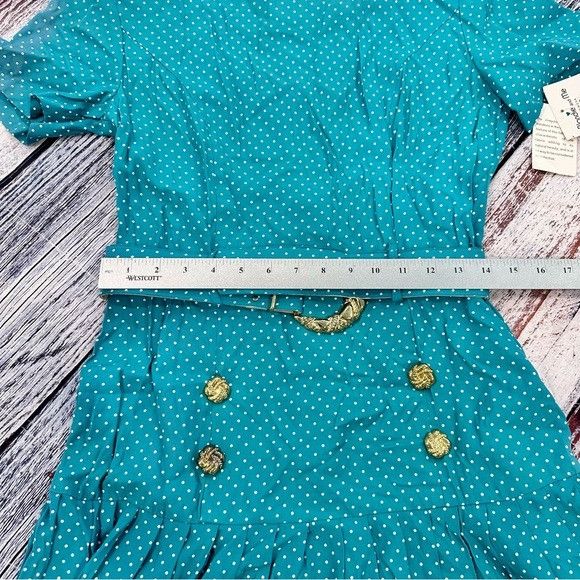 Vintage Vintage 90’s Teal Polka Dot Belted Dress “Blondie and Me” NW Size M / US 6-8 / IT 42-44 - 8 Thumbnail