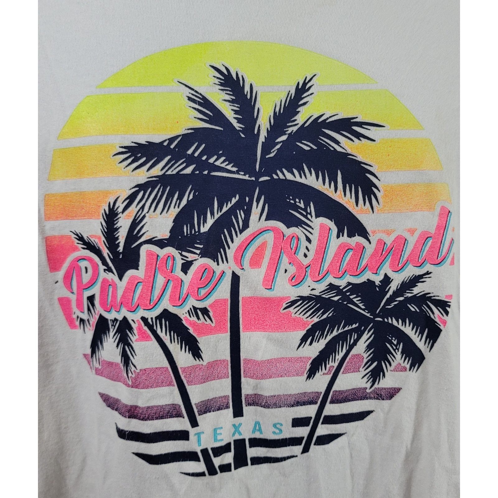 Other White Pink Yellow Padre Island Texas Graphic Logo Shirt L Size US L / EU 52-54 / 3 - 2 Thumbnail