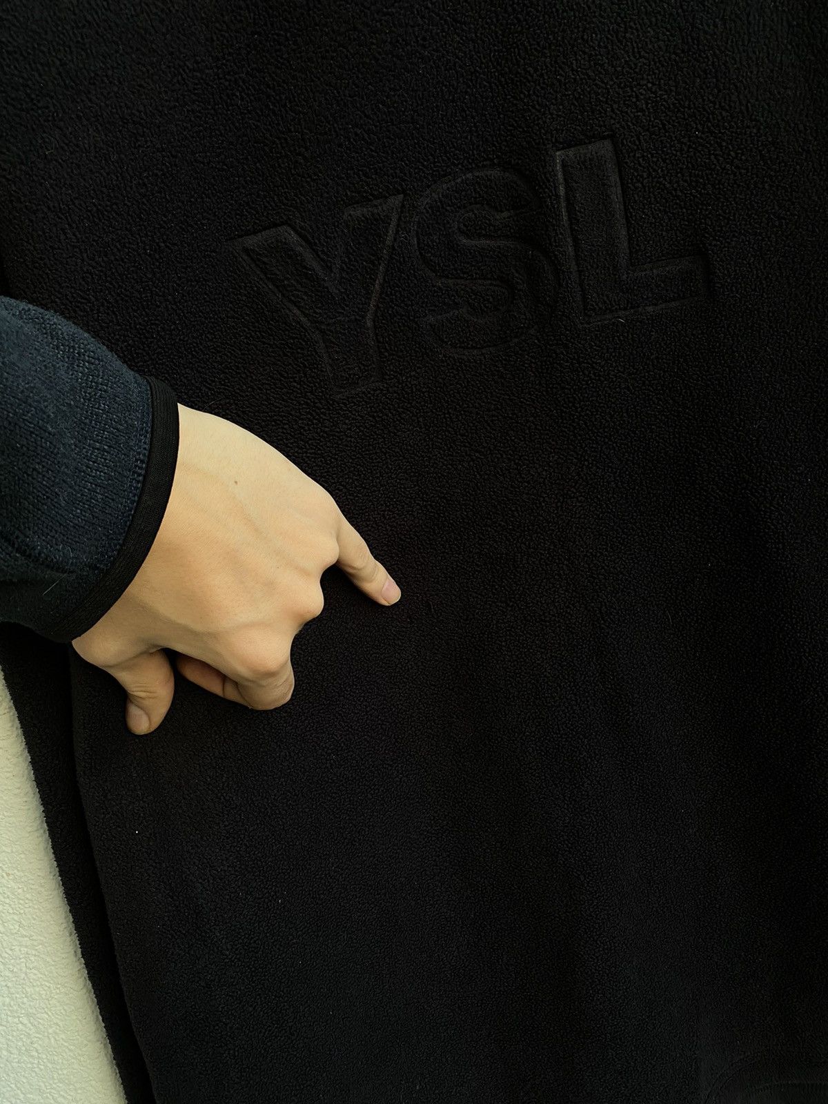 Yves Saint Laurent Fleece YSL Sweatshirt Black Big Logo YSL Sweater Size US L / EU 52-54 / 3 - 18 Thumbnail