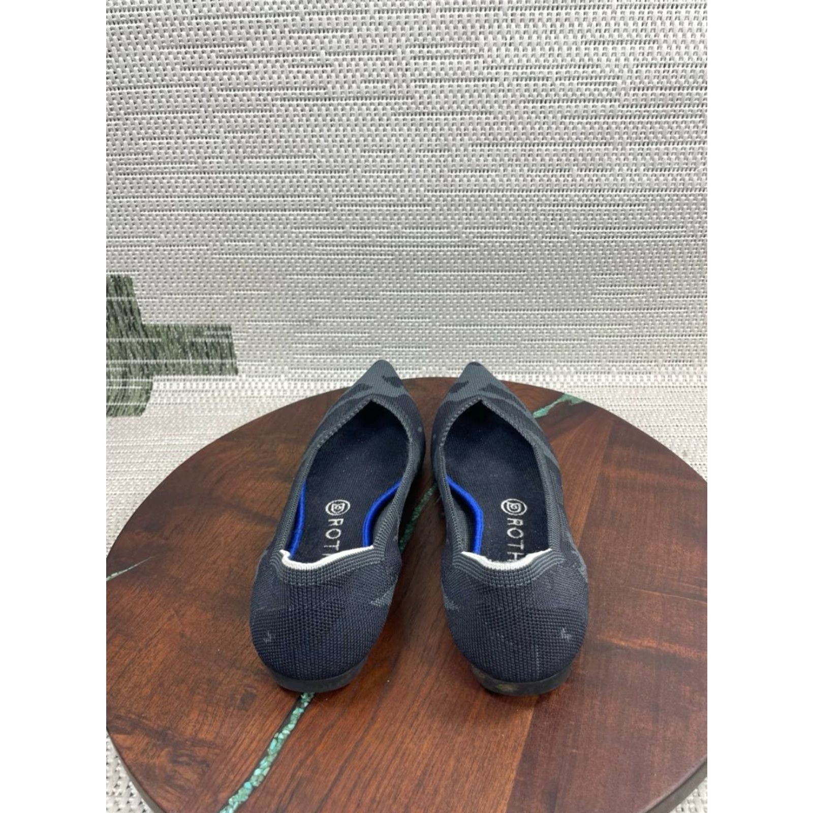 Rothy's Rothy’s Flat Womens Size 8.5 The Point Dark Grey Camo Ballet Pointed Toe Slip On Shoes Women Casual Knit Textile Rubber Lining Logo M Size US 6 / IT 36 - 6 Thumbnail