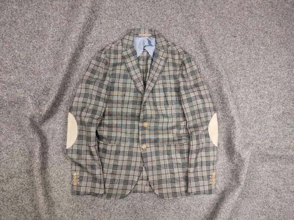Paoloni Paoloni Italy Design classic light checked Blazer jacket Size US M / EU 48-50 / 2 - 2 Thumbnail