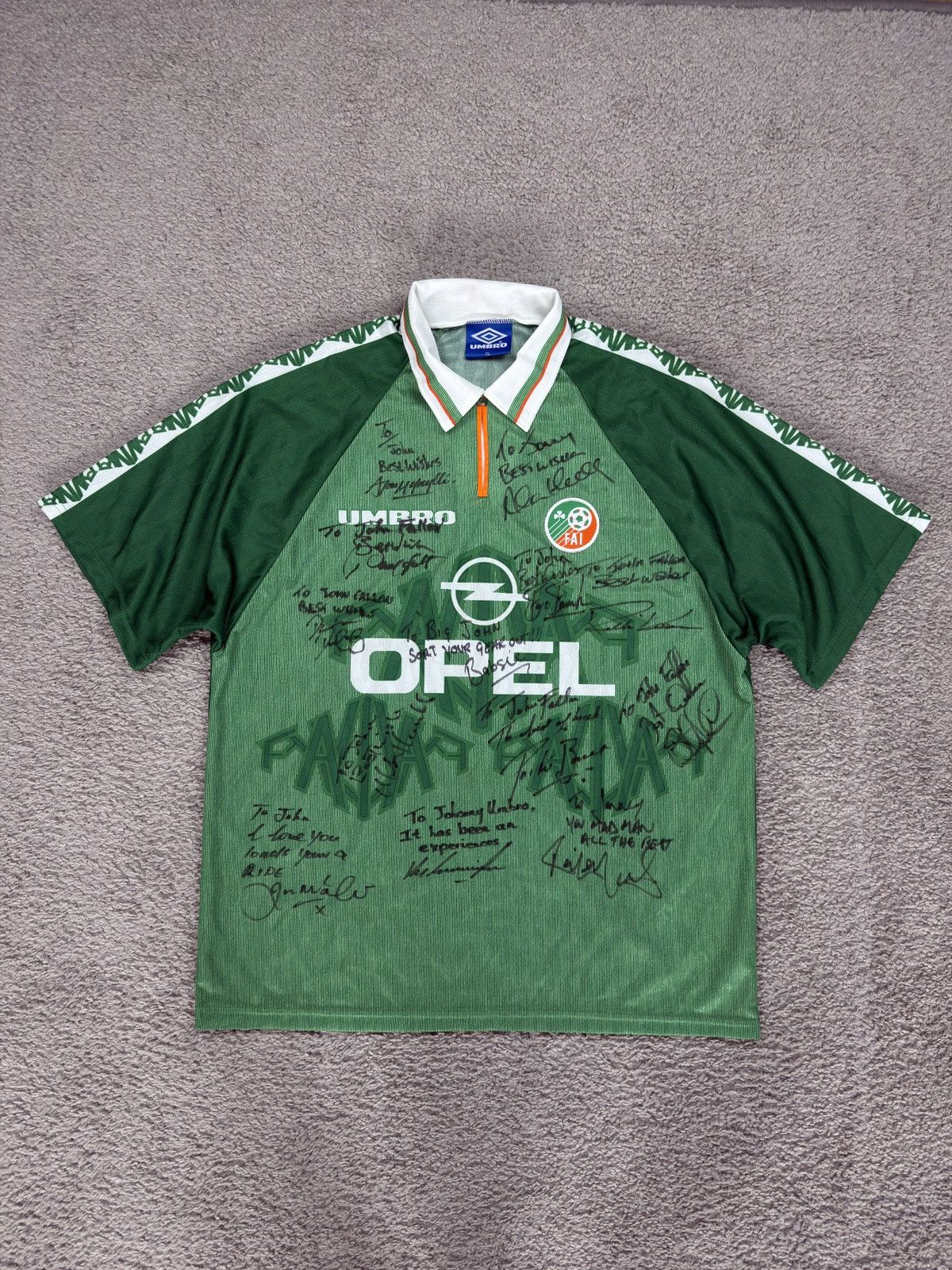 Umbro × Vintage Vintage Ireland Home Shirt 96–98 Signed Umbro Opel Size US XL / EU 56 / 4 - 2 Thumbnail