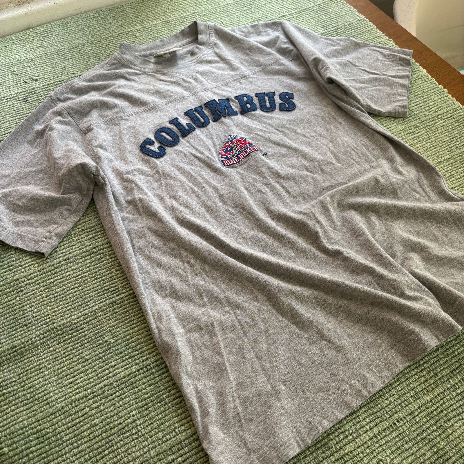 Lee × NHL × Vintage Vintage 1990s Columbus Blue Jackets Thick Cotton Tee Shirt Size US L / EU 52-54 / 3 - 5 Thumbnail