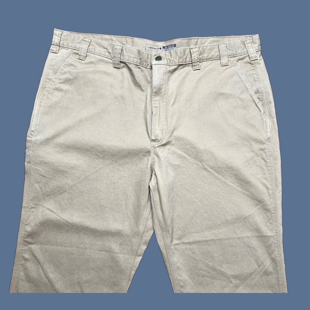 Carhartt VINTAGE Carhartt Relaxed Fit Cotton Pants 44X32 Dark Khaki Twill 5-Pocket Mens Pants Size US 44 / EU 60 - 1 Thumbnail