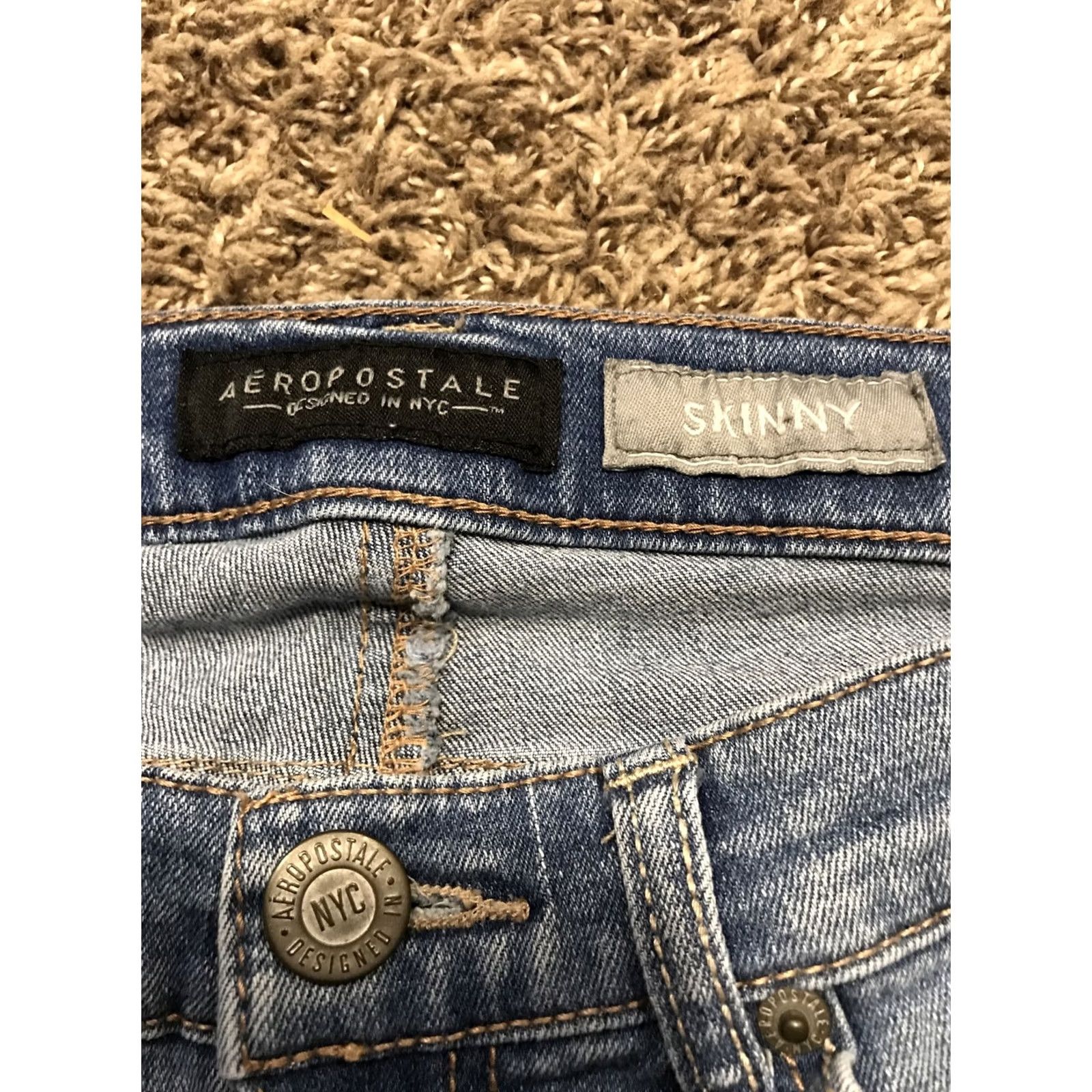 Vintage Aéropostale Jeans Skinny Women Regular Size 4 Denim Cotton Blend Blue 28 Waist 30 Inseam Size 27" / US 4 / IT 40 - 2 Thumbnail