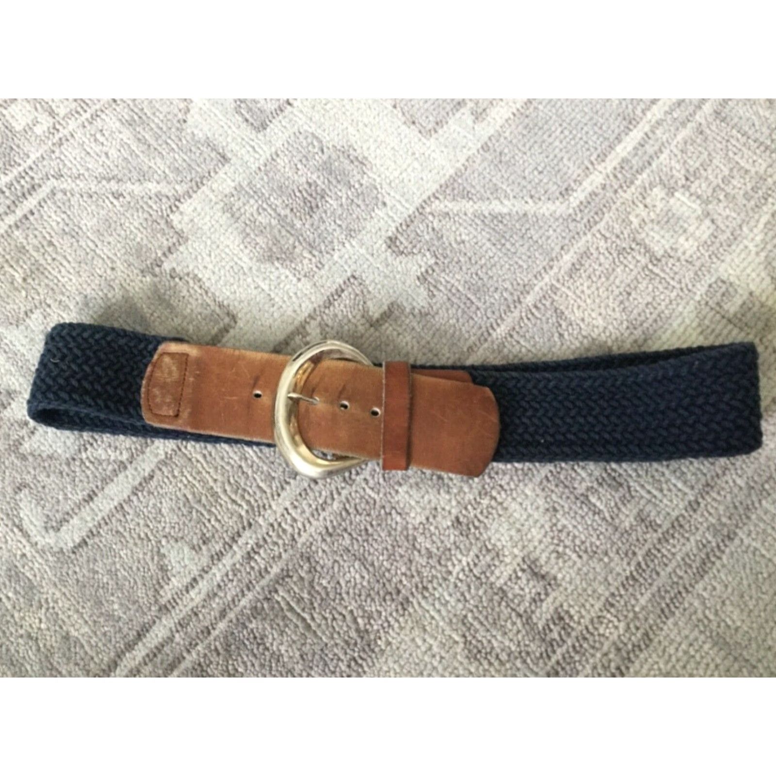 Vintage VINTAGE Canvas Blue Braided Belt Women One Size Leather Buckle Size ONE SIZE - 2 Thumbnail