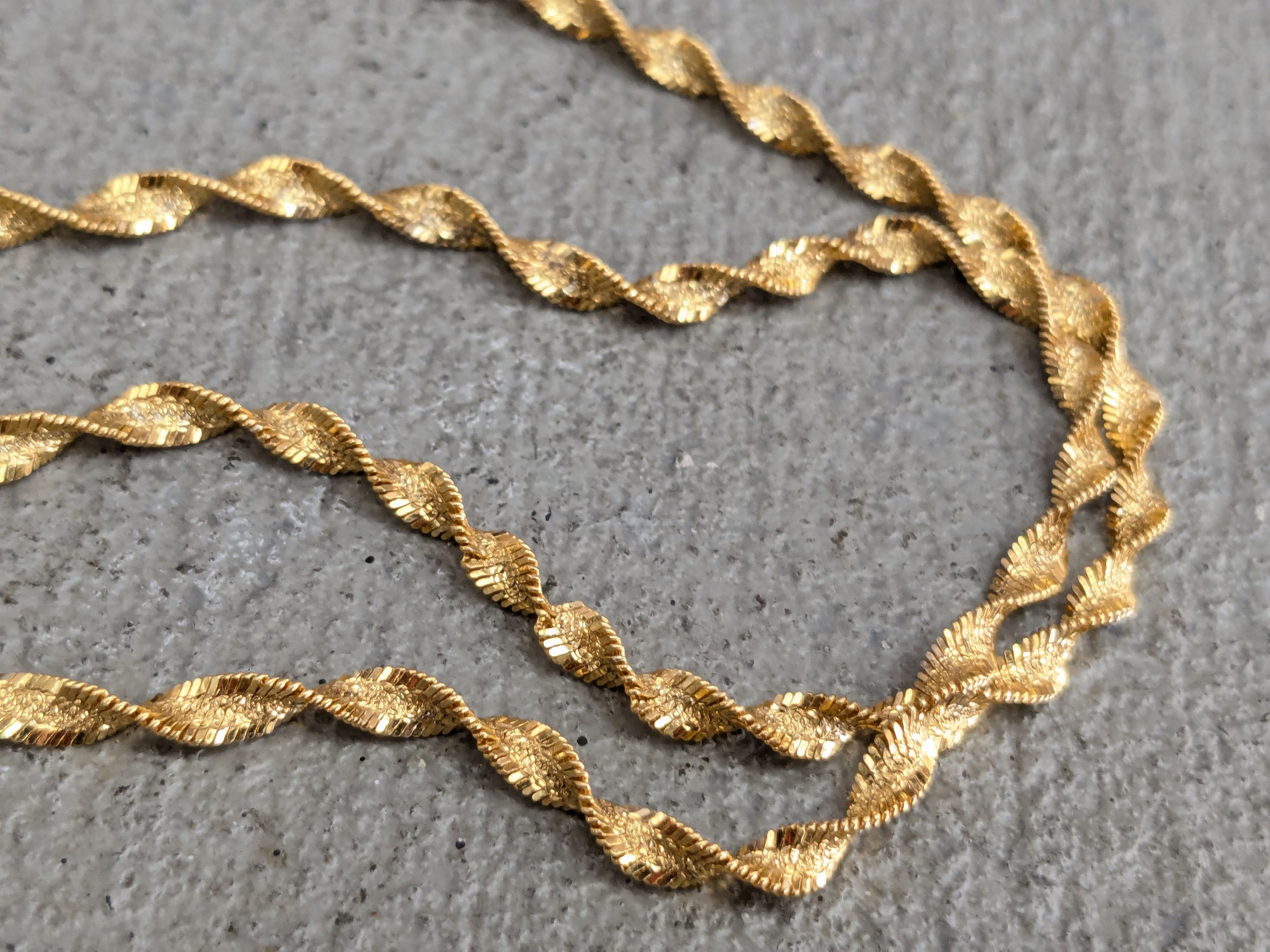 Sterling Silver Milor Sterling Silver Necklace Twist Herringbone Vermeil Size ONE SIZE - 7 Thumbnail