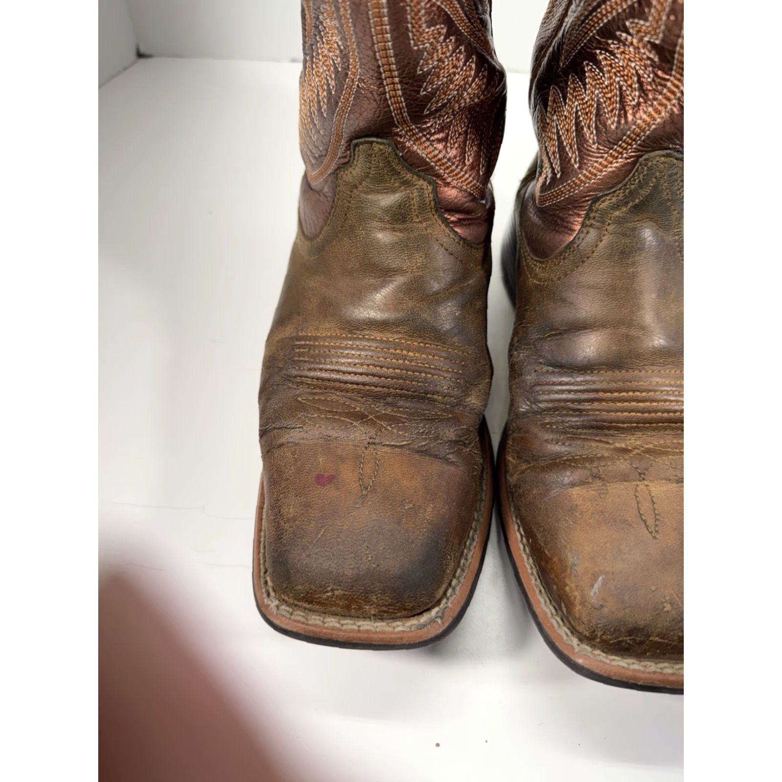 Ariat Ariat Round Up Ruidoso Boot Women 8.5 B Pearlburnished Chestnut Western Leather Boots Size US 9 / IT 39 - 3 Thumbnail