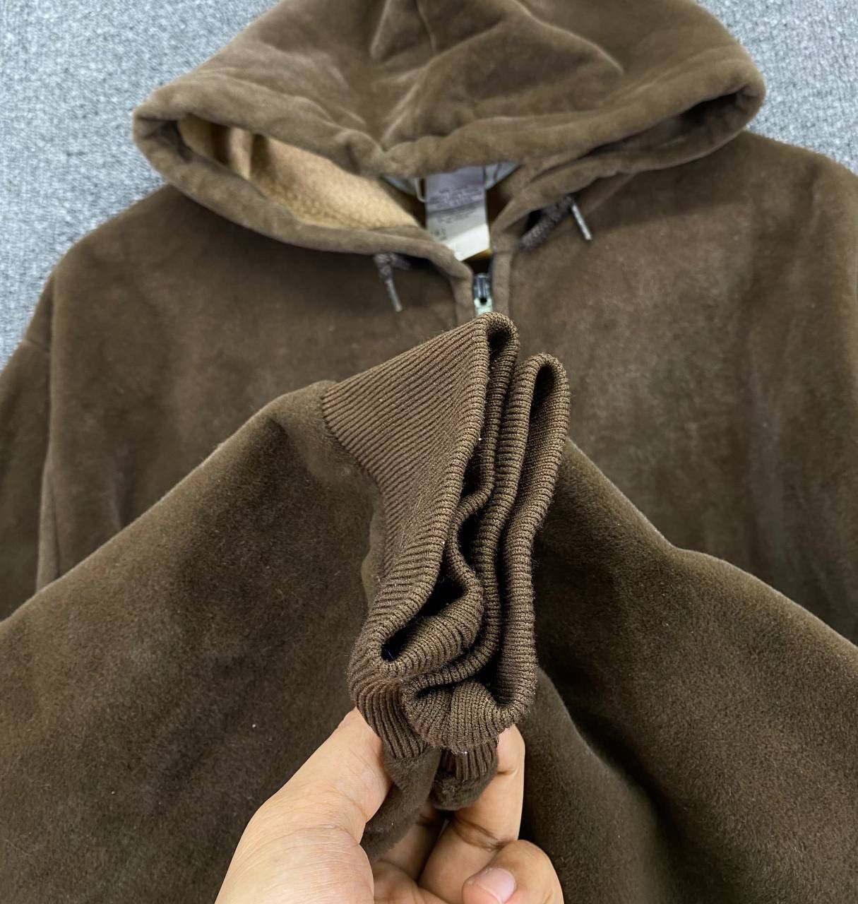 Carhartt Vintage 1990s Carhartt Fleece Faux Fur Zip Up Hoodie Jacket Size US L / EU 52-54 / 3 - 10 Thumbnail
