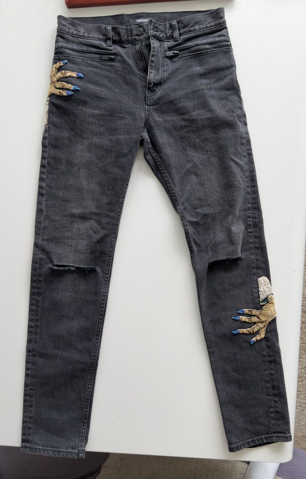 Undercover UNDERCOVER 23AW Hand Beaded Slim Denim Jeans UC2C4510 Size US 27 - 1 Thumbnail