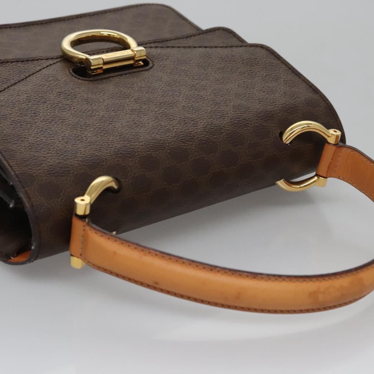 Celine CELINE Macadam Canvas Hand Bag Pvc Leather Brown Gold Size ONE SIZE - 6 Thumbnail