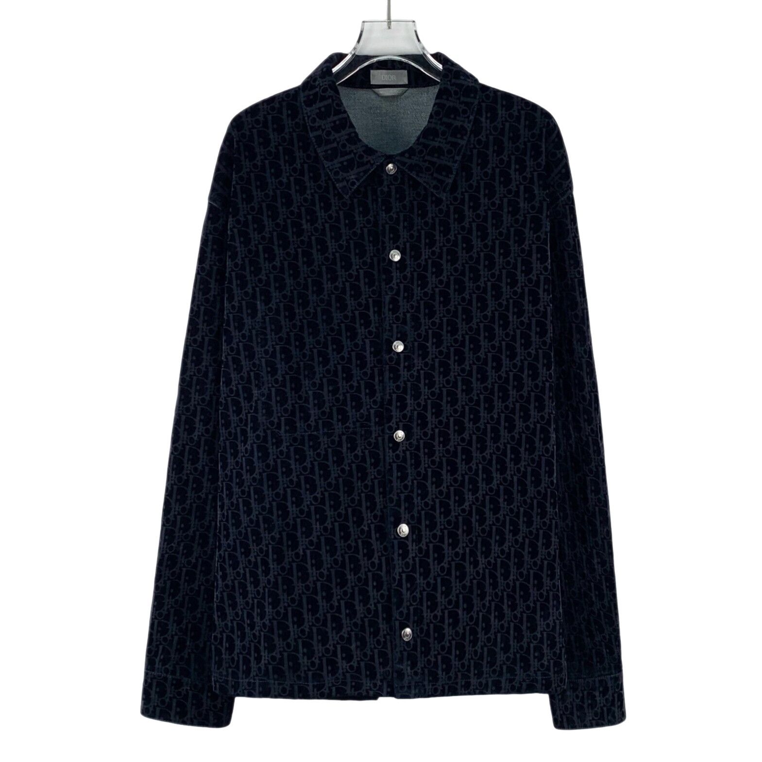Dior Dior Oblique Flocked Monogram Long Sleeve Shirt 50 Size US M / EU 48-50 / 2 - 1 Thumbnail