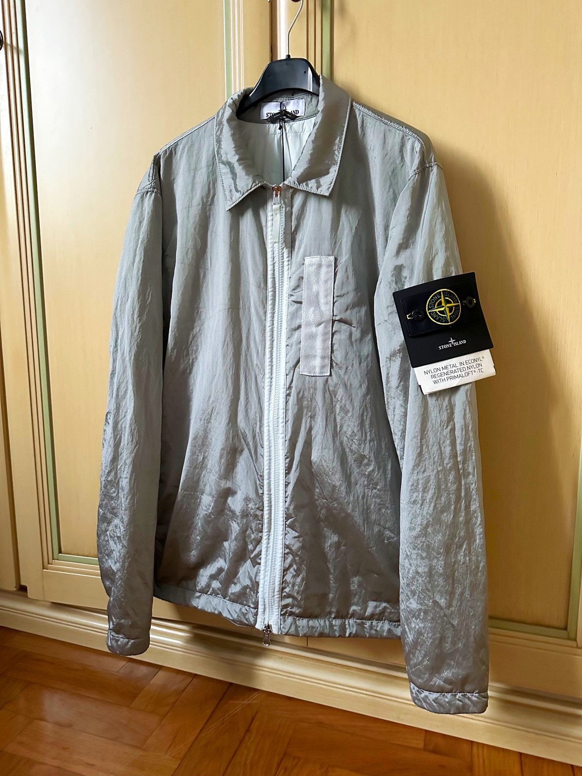 Image of Stone Island Nylon Metal in Silver, Men's (Size Small)