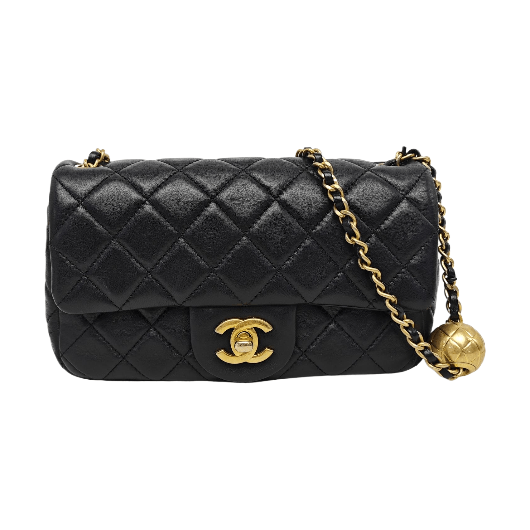 Chanel Classic Flap Mini Quilted Lambskin Bag in Black, Women's