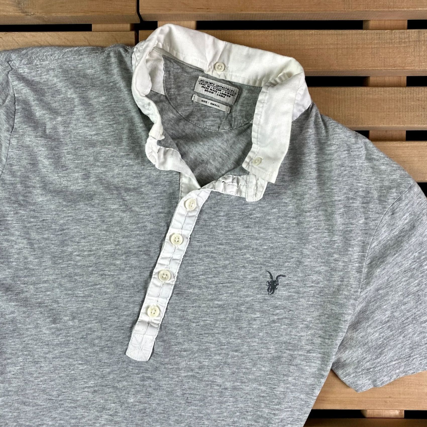 Allsaints AllSaints Polo T-Shirt Men’s Size S Gray Polo Shirt Men Regular Size S Size US S / EU 44-46 / 1 - 2 Thumbnail