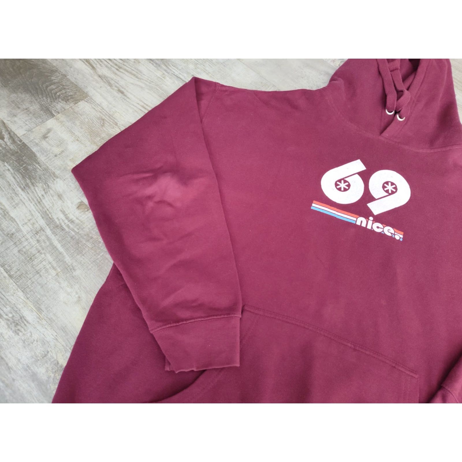 Vintage Men's Burgundy Hooded Sweatshirt Hoodie 2XL Fleece EUC Size US XXL / EU 58 / 5 - 4 Thumbnail
