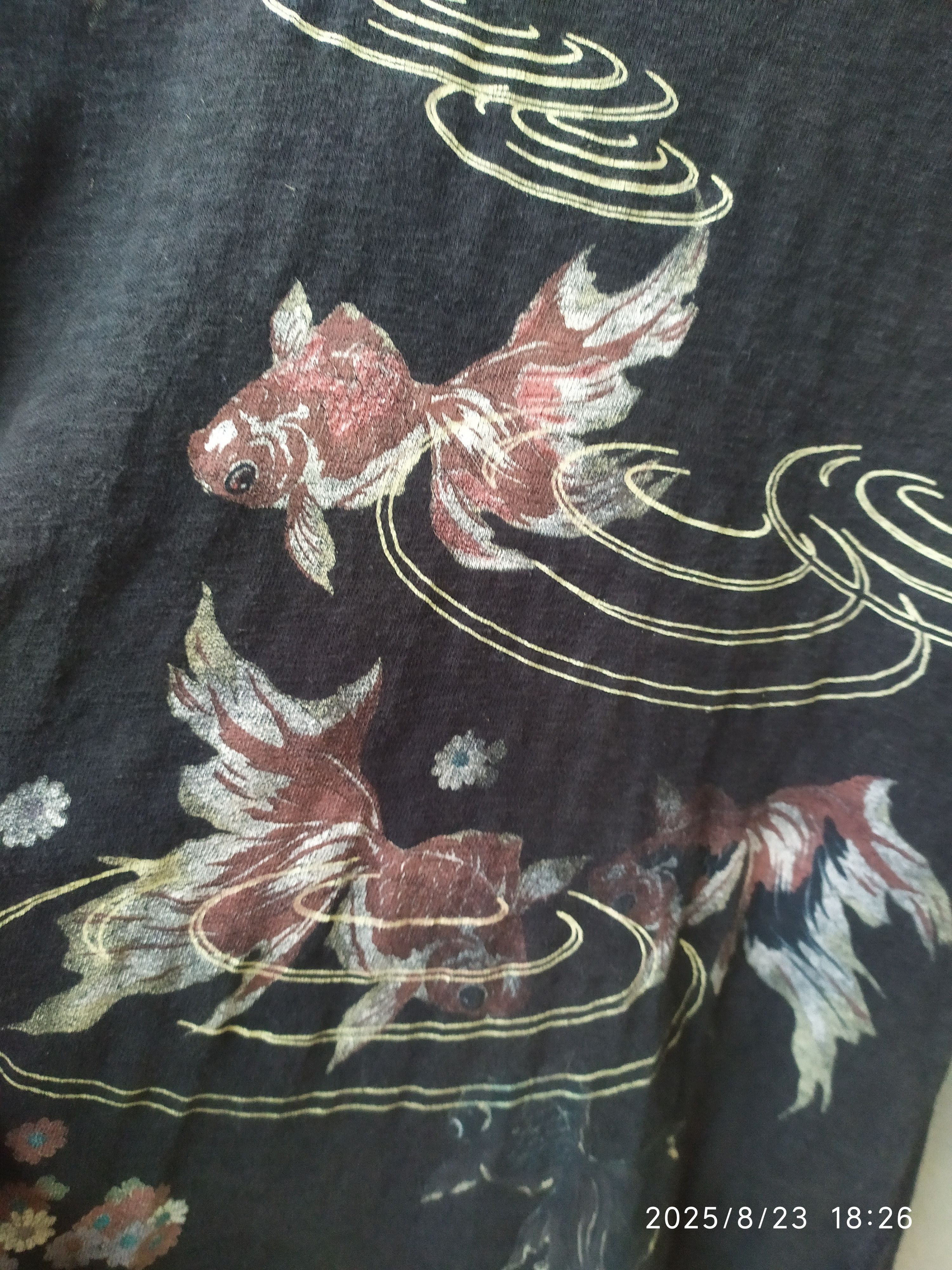 Japanese Brand Vintage Faded Sukajan Fish Floral Long Sleeve Shirt Size US M / EU 48-50 / 2 - 9 Thumbnail