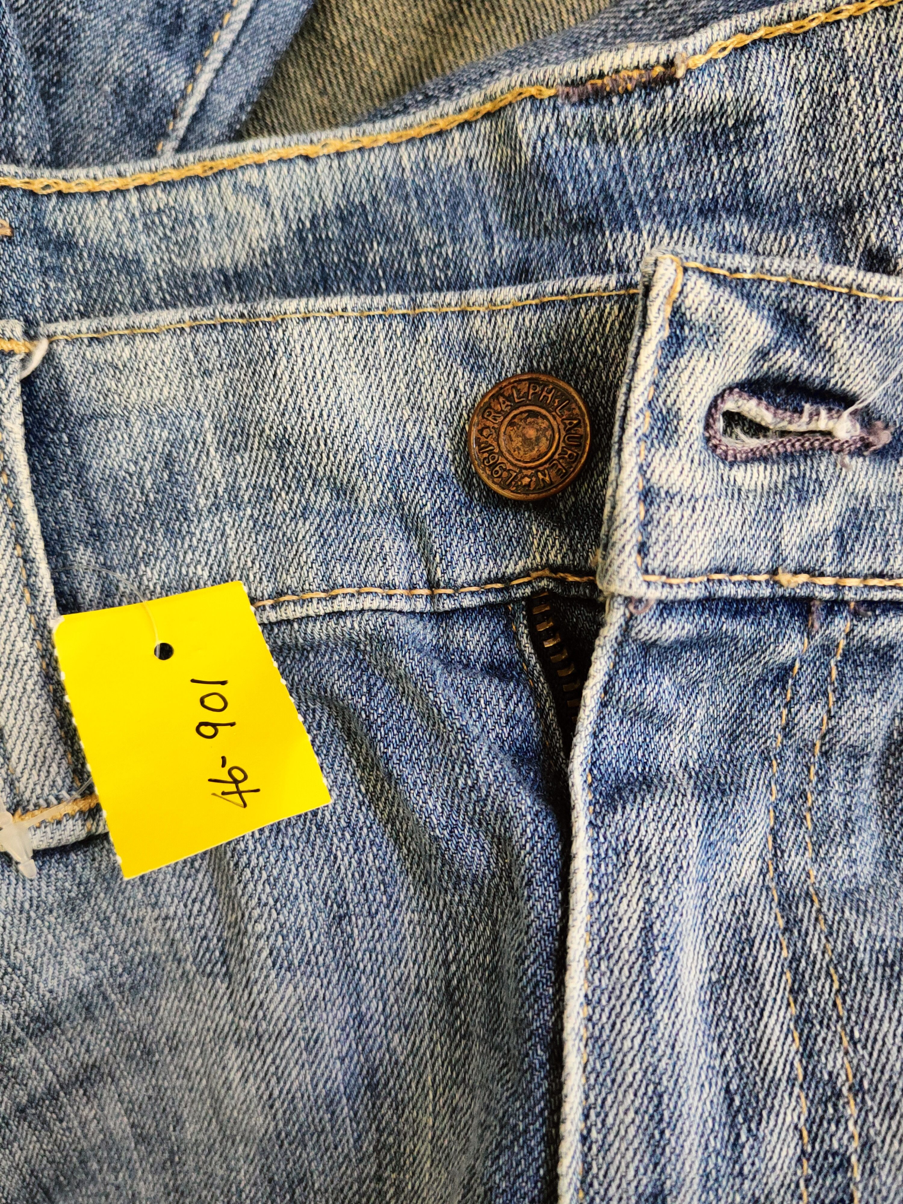 Polo Ralph Lauren Polo Ralph Lauren skinny Blue Ripped denim Jeans #46-901 Size US 31 - 19 Thumbnail