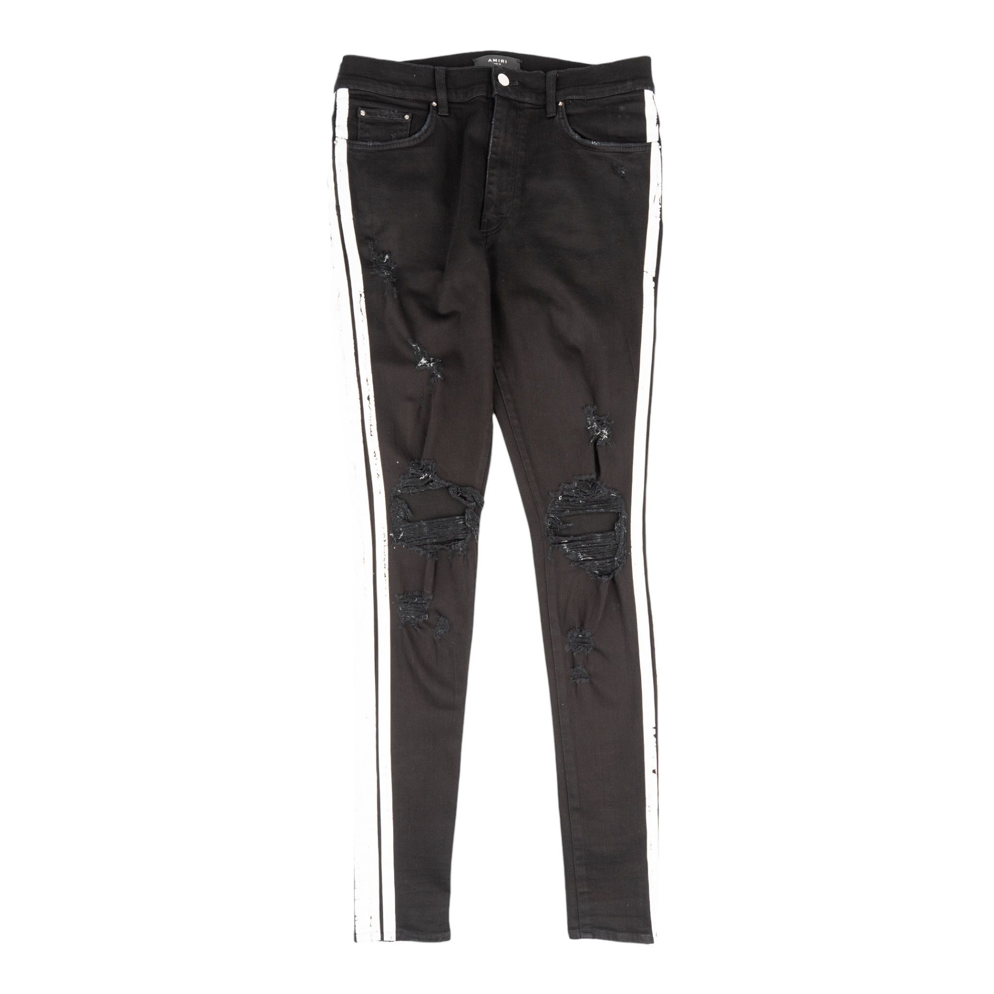 Amiri Amiri Side Studded Broken Jeans Rough Black | Grailed