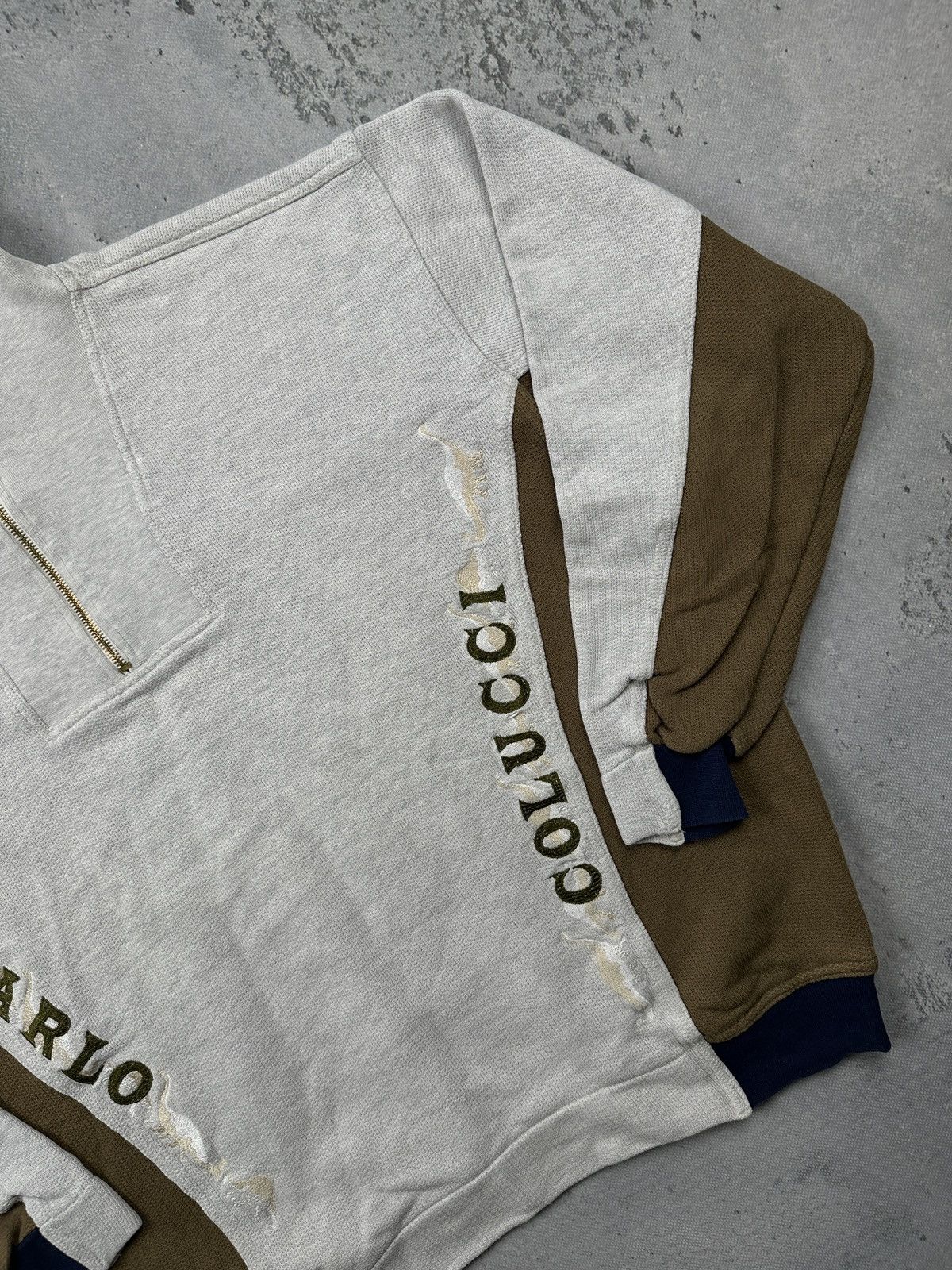 Carlo Colucci Vintage Carlo Colucci Half Zip Sweatshirt 00s 90s Rare Retro Size US XL / EU 56 / 4 - 4 Thumbnail