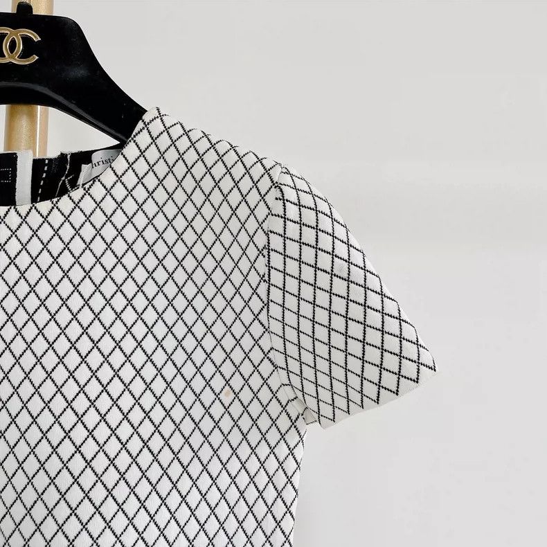 Dior Dior Black and white diamond-shaped plaid short sleeves Size XS / US 0-2 / IT 36-38 - 3 Thumbnail
