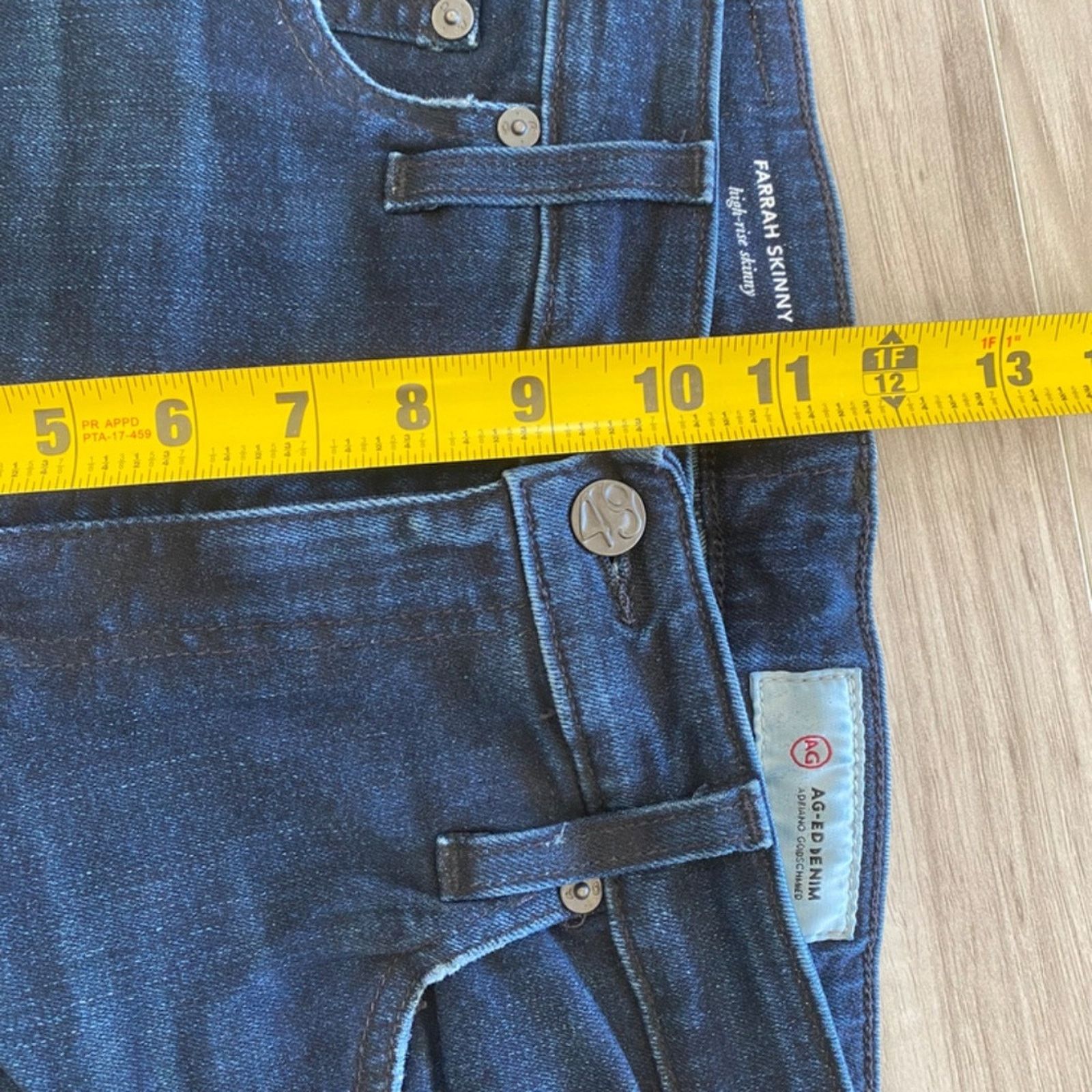AG Adriano Goldschmied Adriano Goldschmied Farrah High-Rise Skinny Jeans - 29R Size 29" - 12 Thumbnail