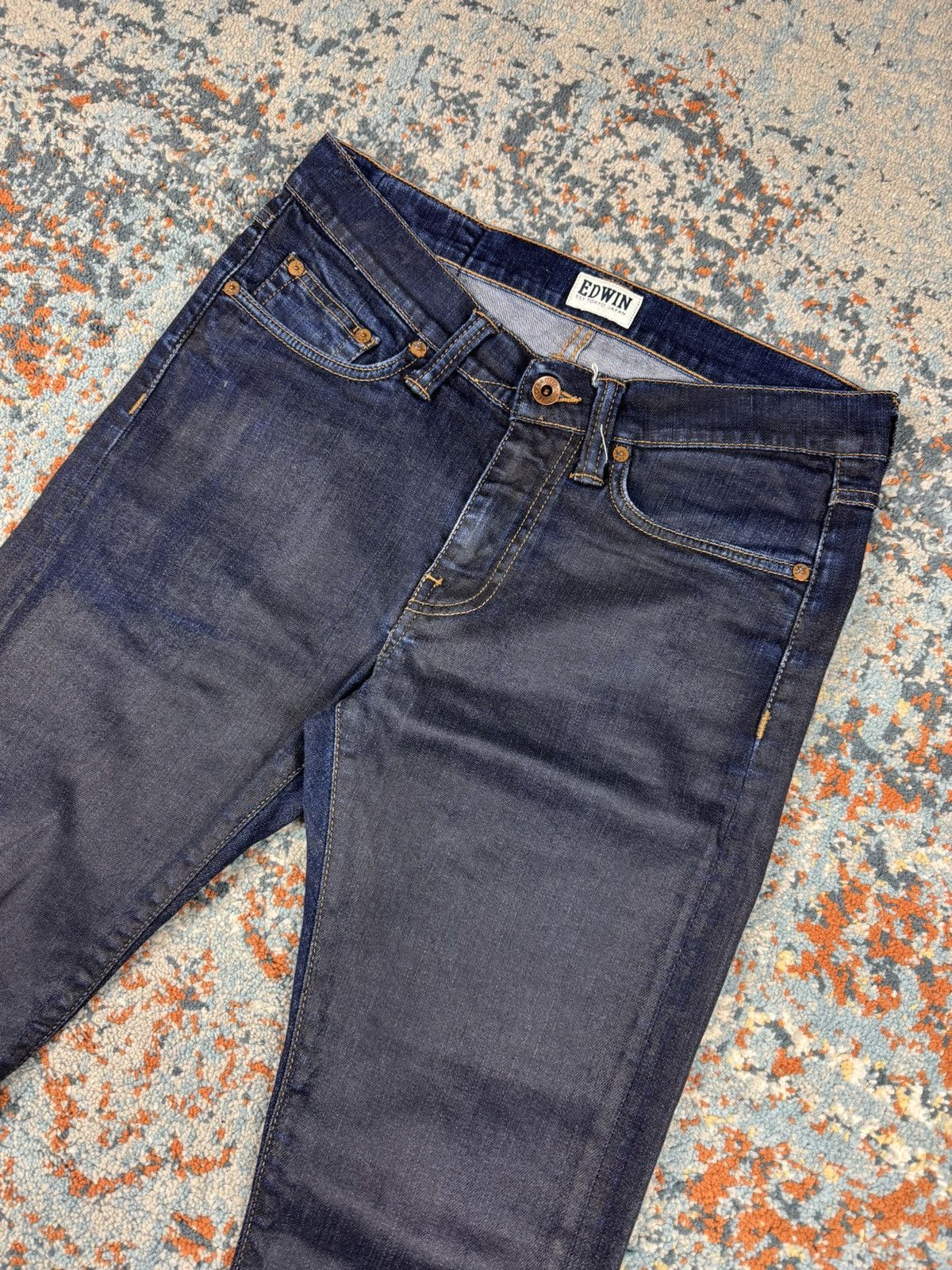 Edwin × Vintage Rare Vintage y2k Edwin waxed coated skinny jeans denim pants Size US 31 - 3 Thumbnail