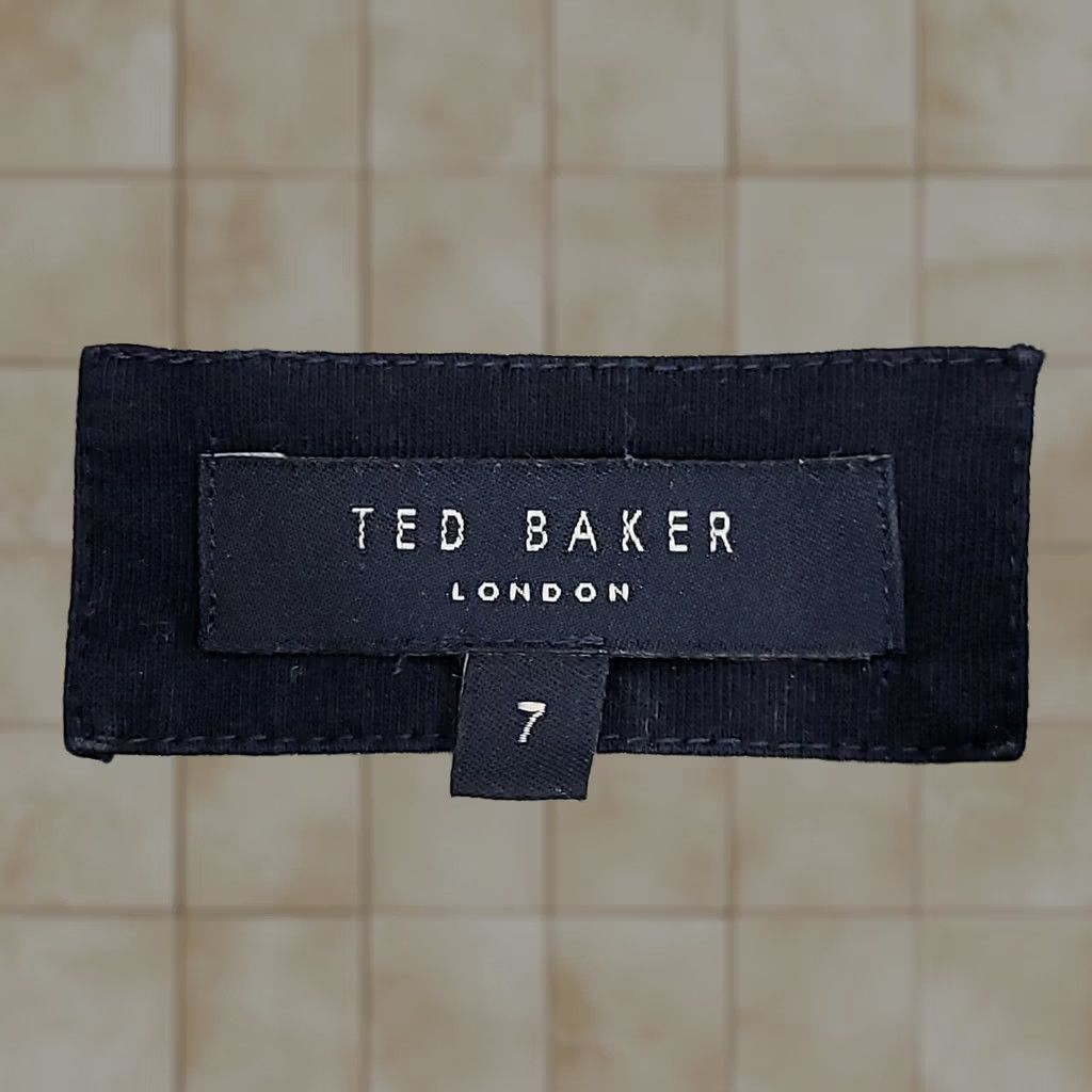 Ted Baker Polo Shirt Mens 7 Blue Cotton Contrast Collar Pocket Casual Knit Logo, Men's