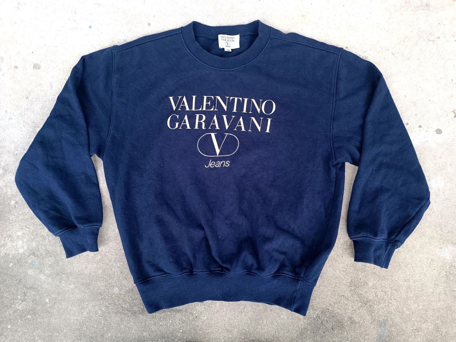 image of Italian Designers Sweatshirt Valentino Garavani Jeans in Blue Black, Men's (Size Large)