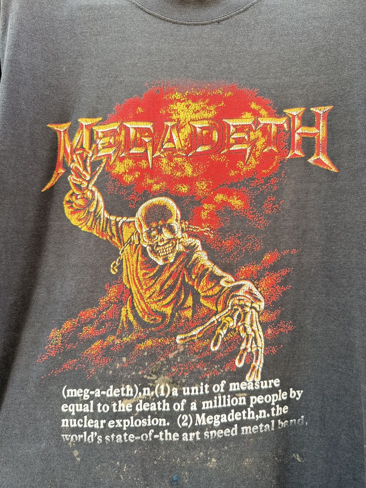 Band Tees Thrashed Vintage 80s Megadeth Heavy Metal Faded Promo Tee Size US M / EU 48-50 / 2 - 2 Thumbnail