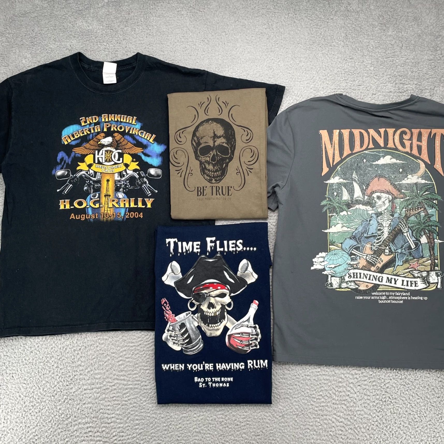 Vintage T Shirt Lot of 4 Mens Large Mix Brands Outdoor Workwear Biker Moto Grunge Skate Size US L / EU 52-54 / 3 - 3 Thumbnail