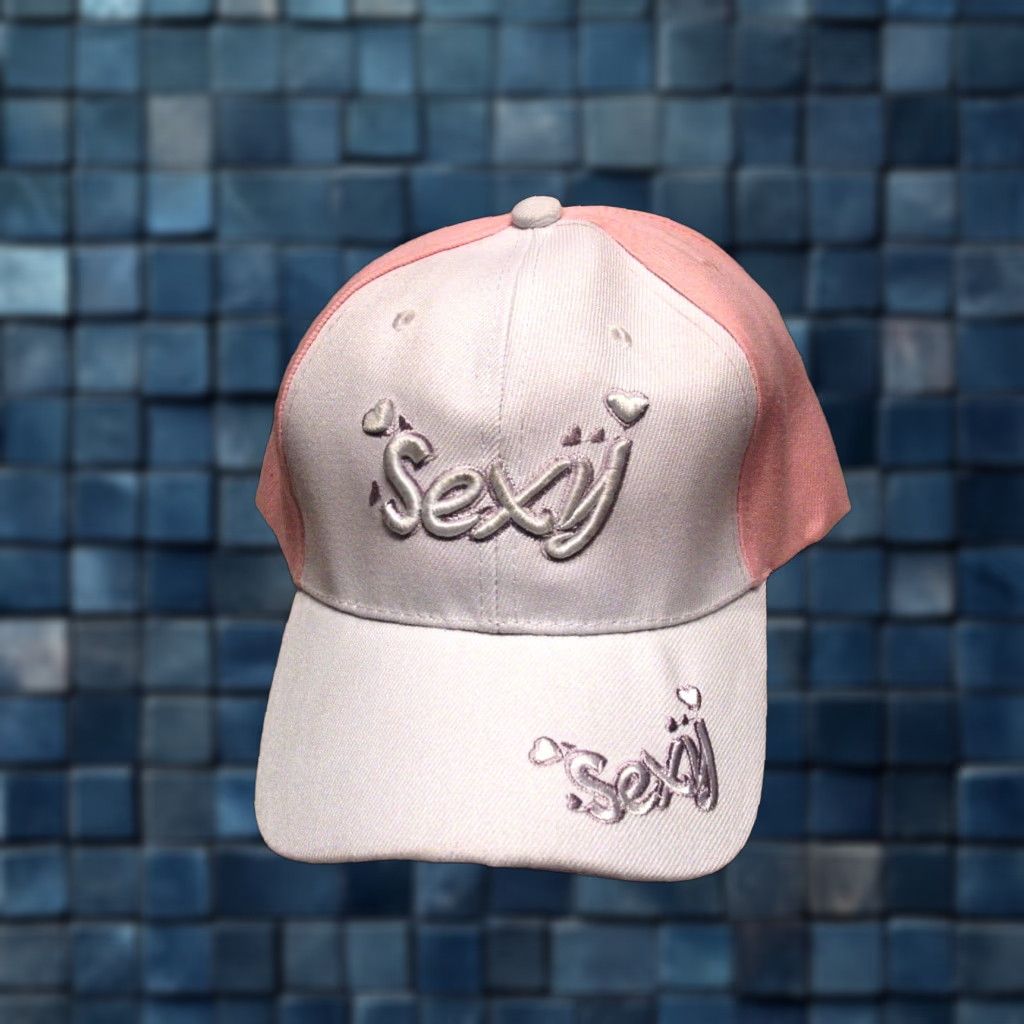 Pinko SEXY UNBRANDED BASEBALL CAP WOMEN'S ADJUSTABLE WHITE PINK MULTICOLOR Size ONE SIZE - 1 Thumbnail